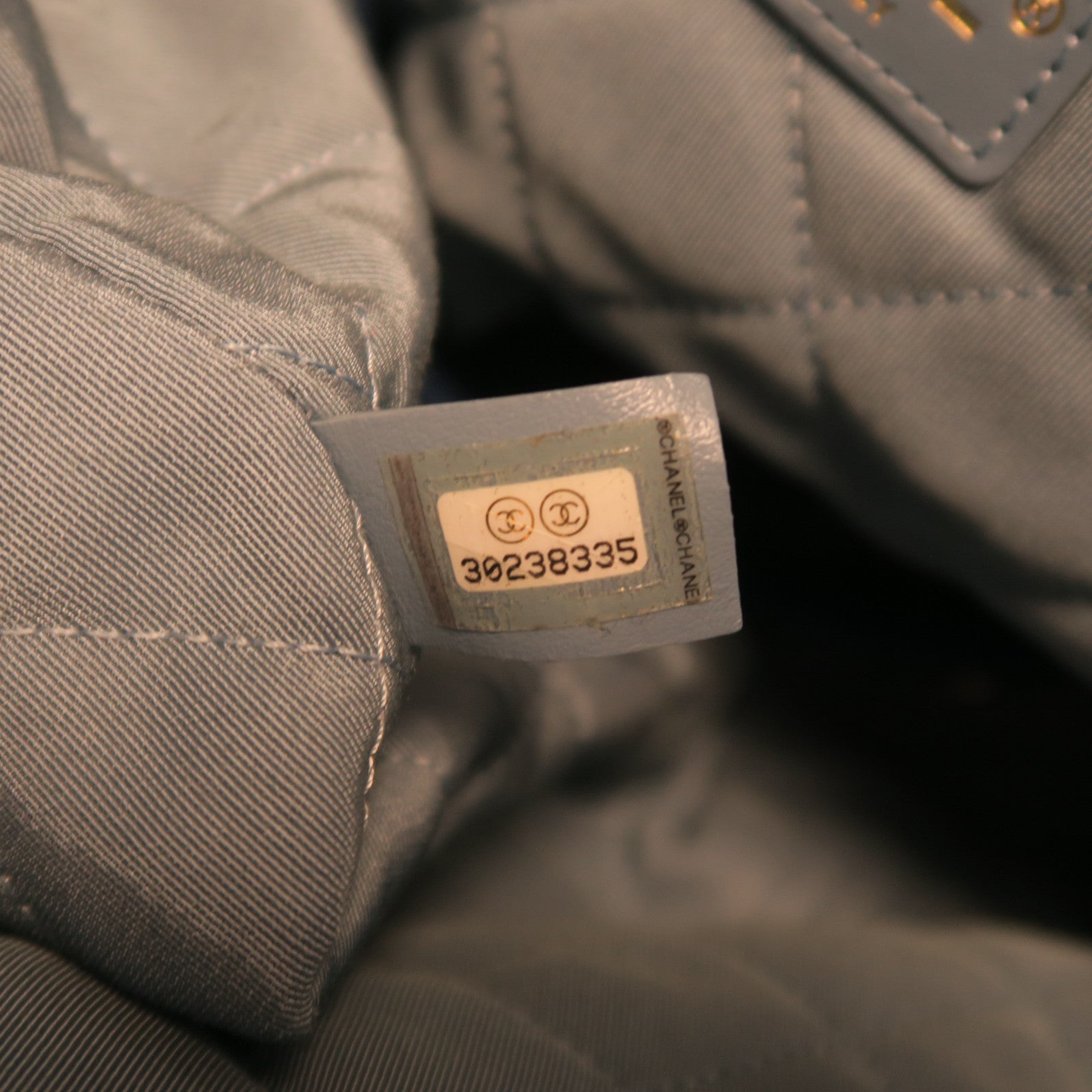 CHANEL **【激減優惠】菱格帆布Chain Shoulder Bag金扣手挽肩背兩用袋藍色