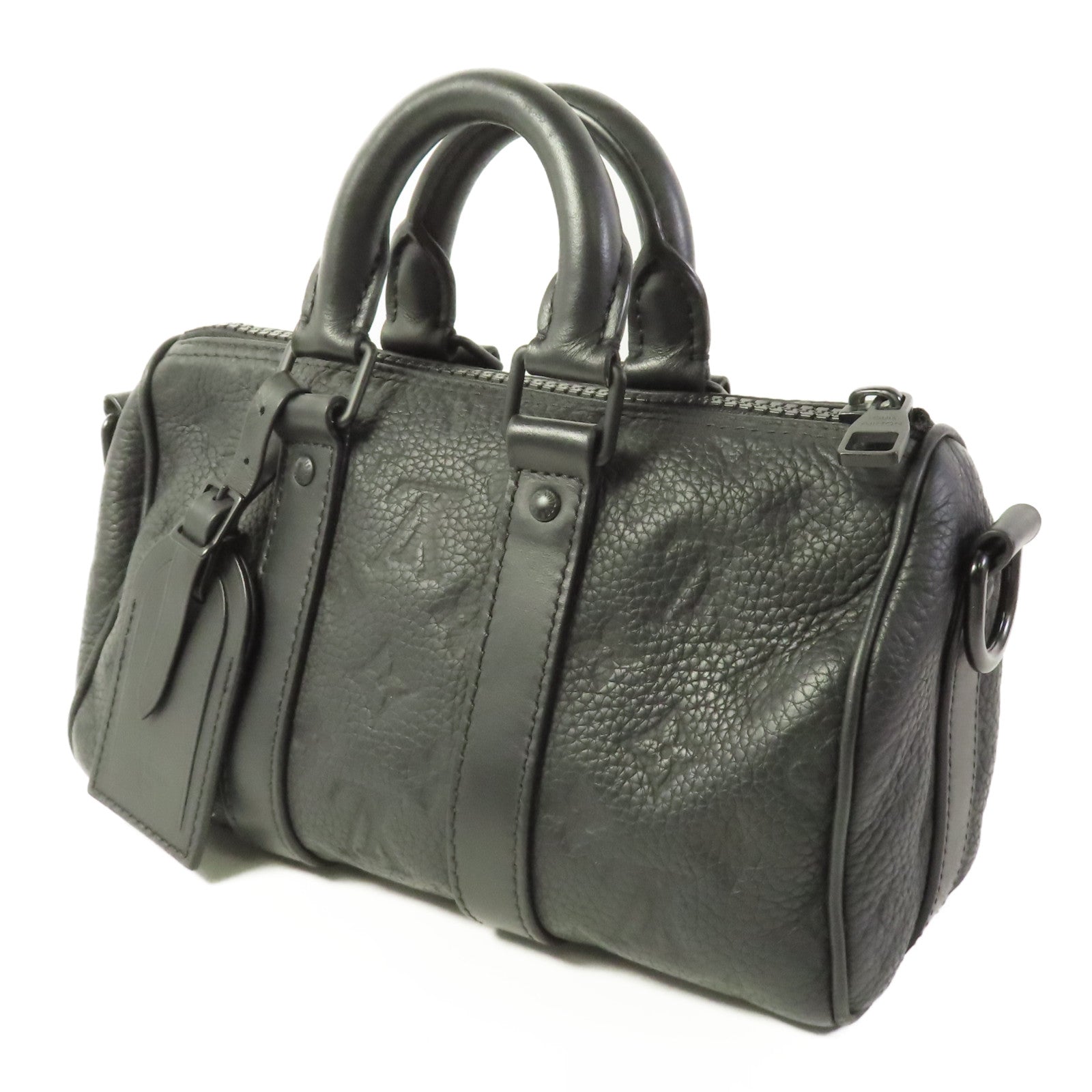 LOUIS VUITTON Taurillon Monogram Keepall Bandouliere 25手挽肩背兩用袋