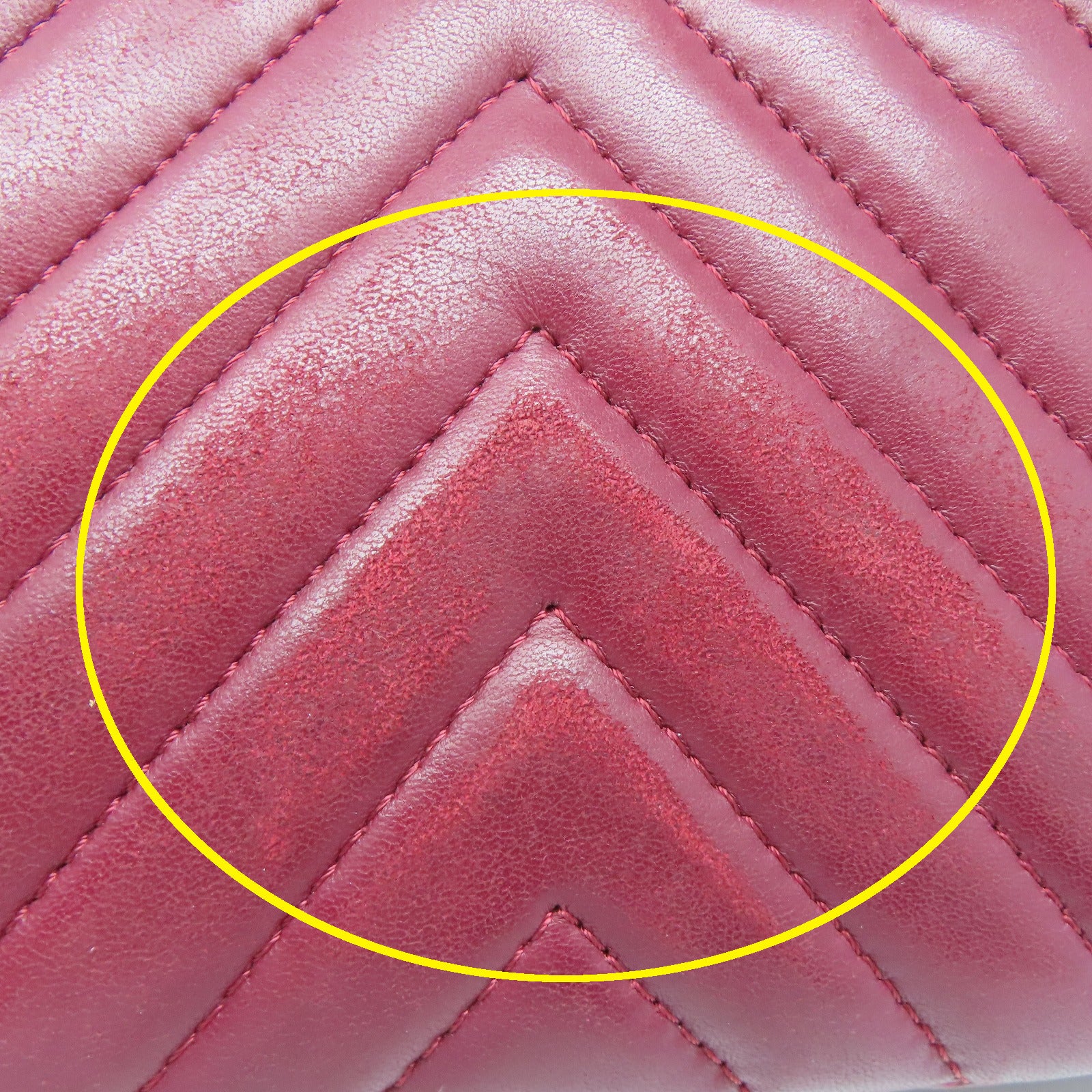 CHANEL 【激減優惠】斜紋牛皮皮革Chain Shoulder銀扣鏈帶肩背袋紅色