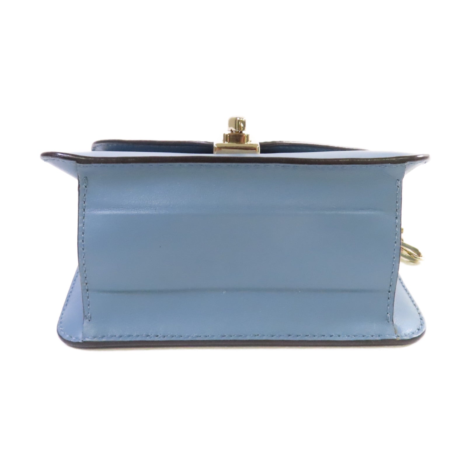 Valentino 牛皮皮革Chain Shoulder Bag金扣鏈帶肩背袋藍色