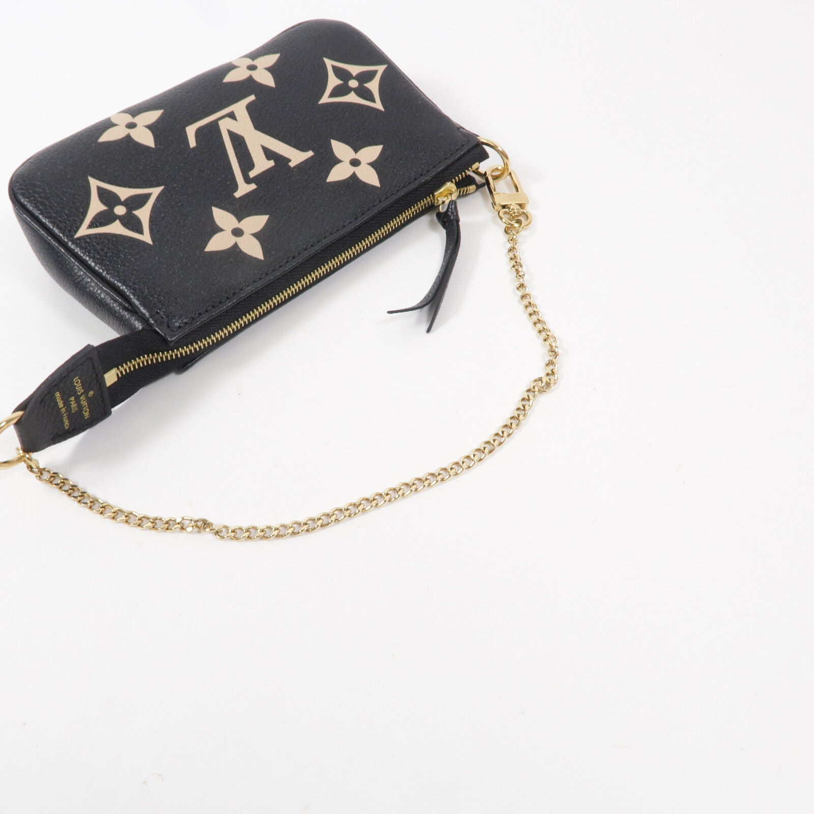 LOUIS VUITTON Monogram Empreinte Mini Pochette金扣鏈帶手挽袋