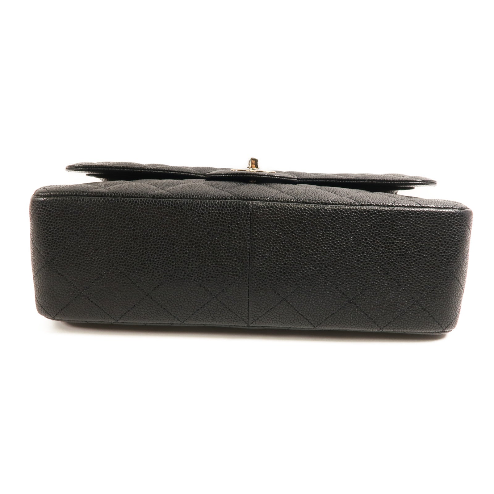 CHANEL 牛皮皮革Large Classic銀扣鏈帶肩背袋