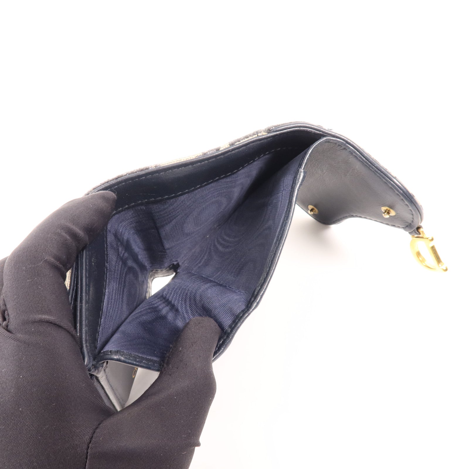 Dior 帆布Wallet金扣錢包