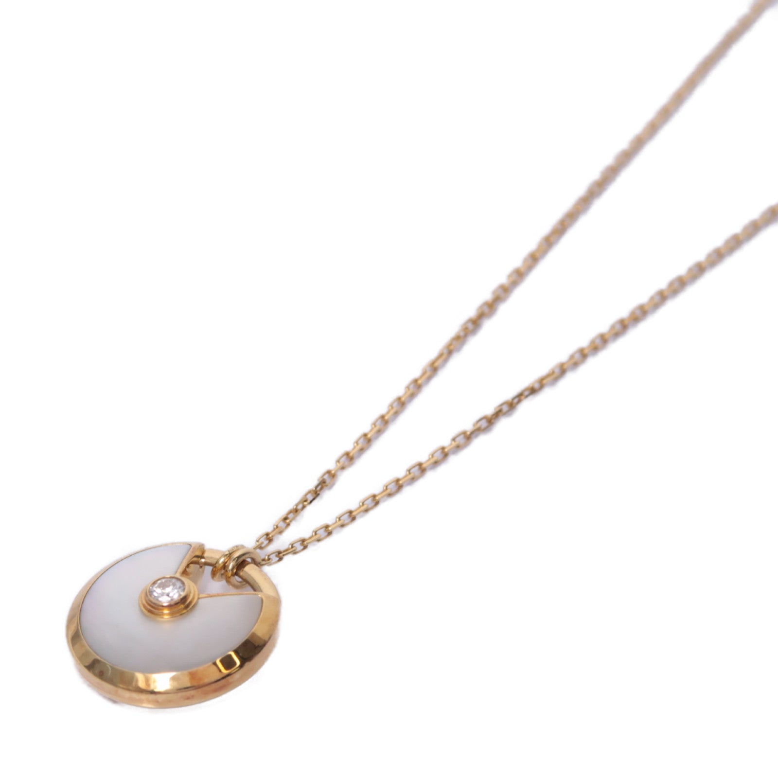 CARTIER 【激減優惠】18K黃金Amulette De Cartier珍珠/鑽石項鍊