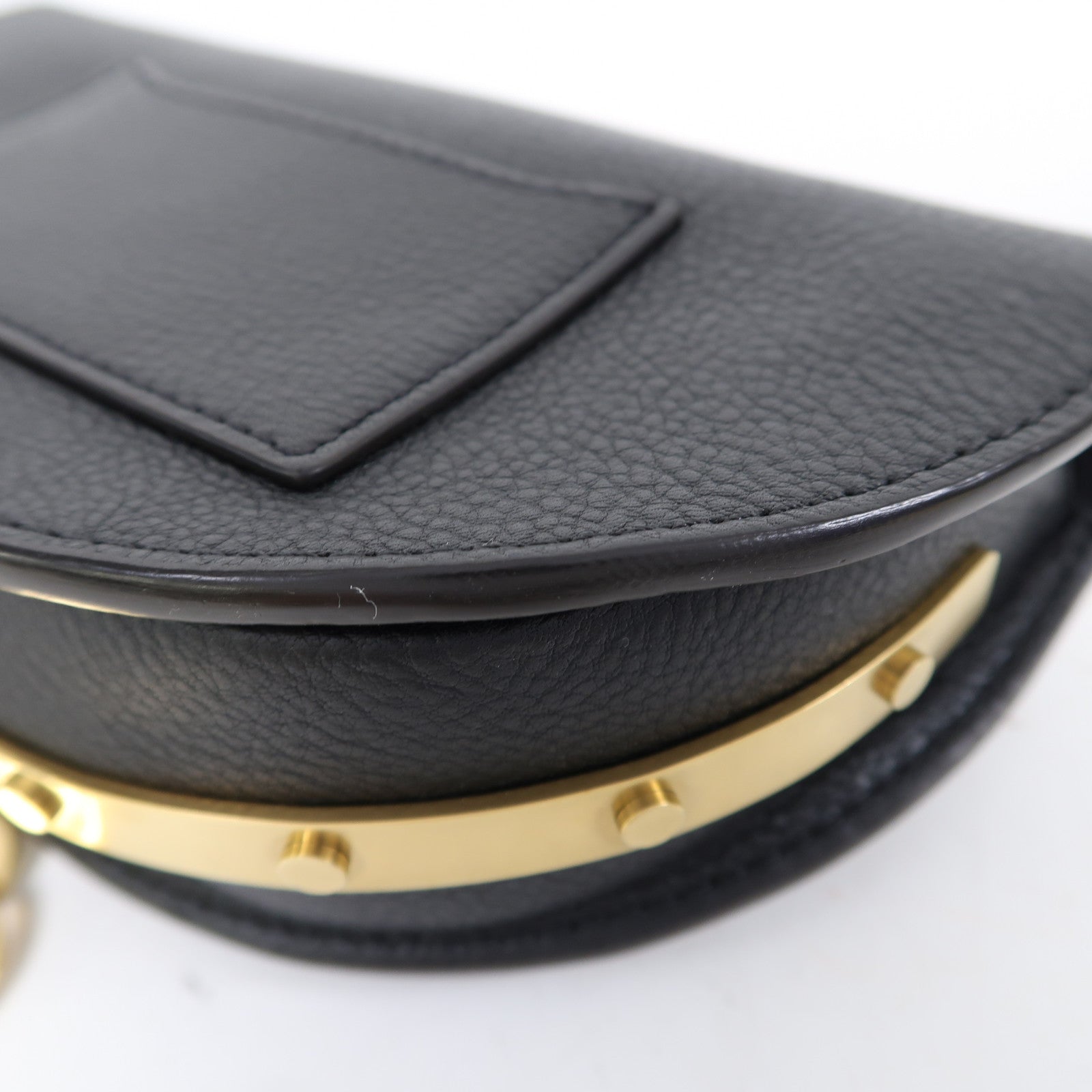 Chloe 牛皮皮革Nile Bracelet Bag金扣手挽肩背兩用袋黑色