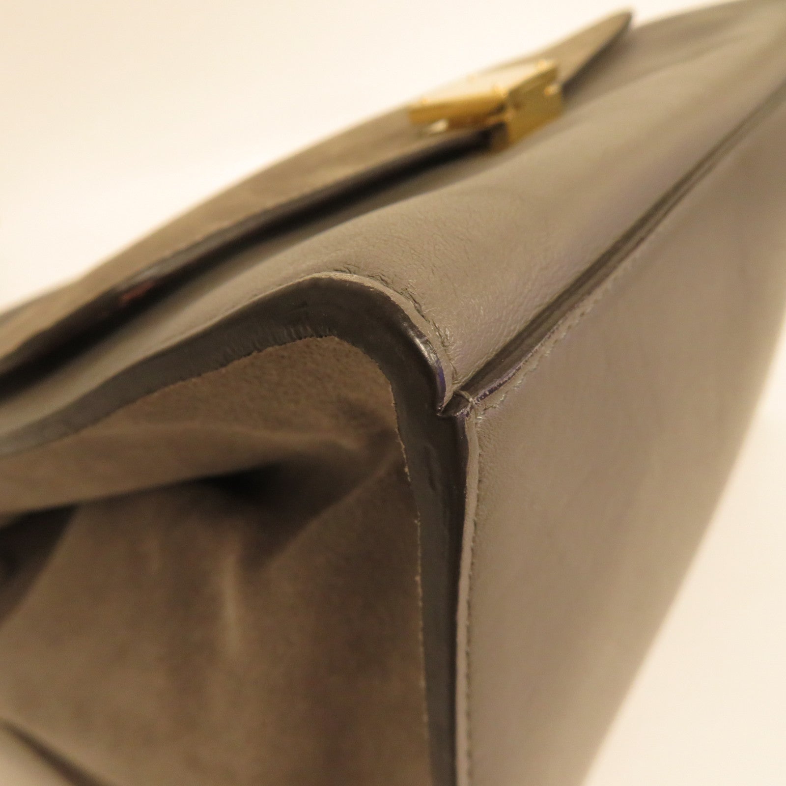 CELINE 【激減優惠】牛皮皮革Trapeze Bag金扣手挽肩背兩用袋灰色