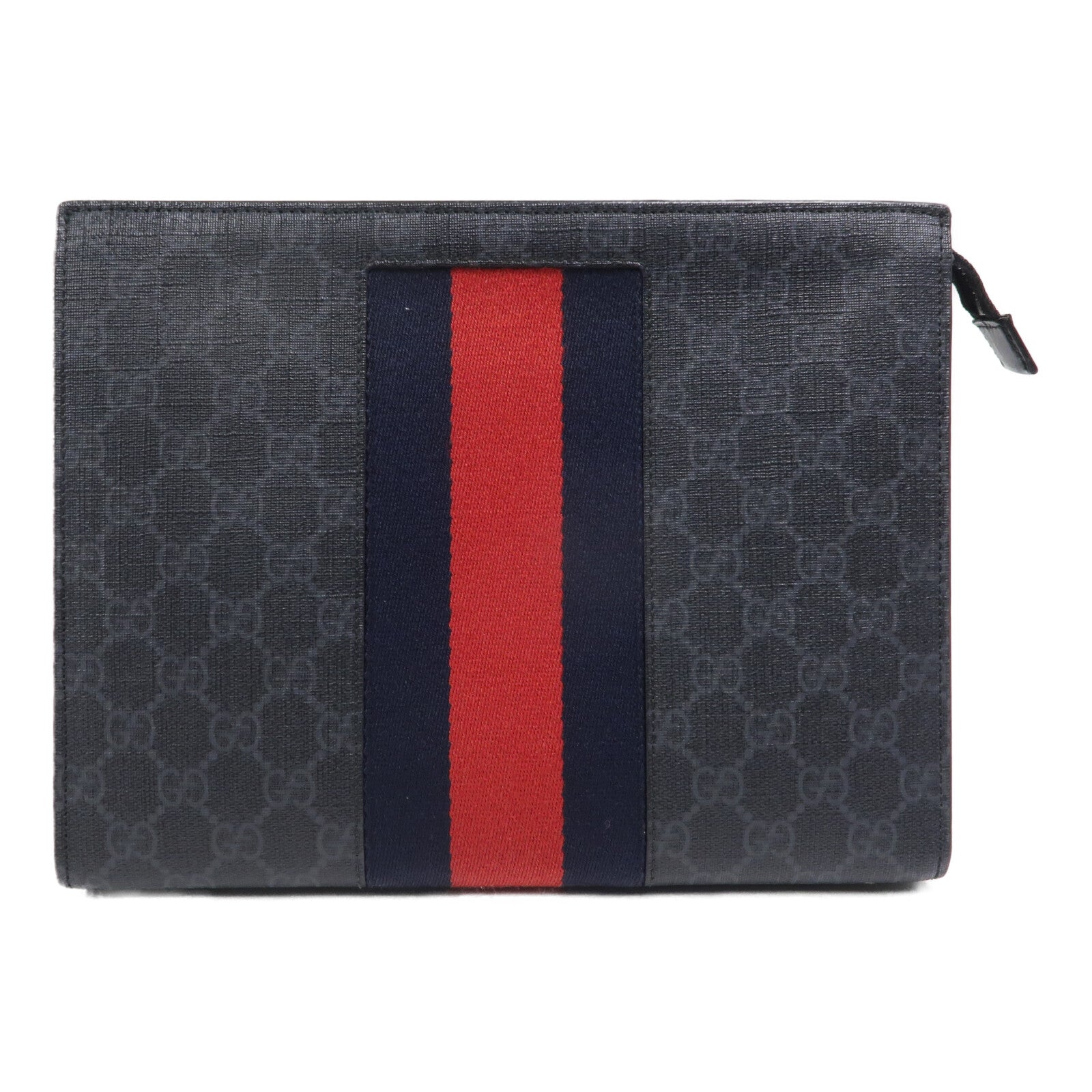 GUCCI 塗層帆布GG Web Pouch手拿包
