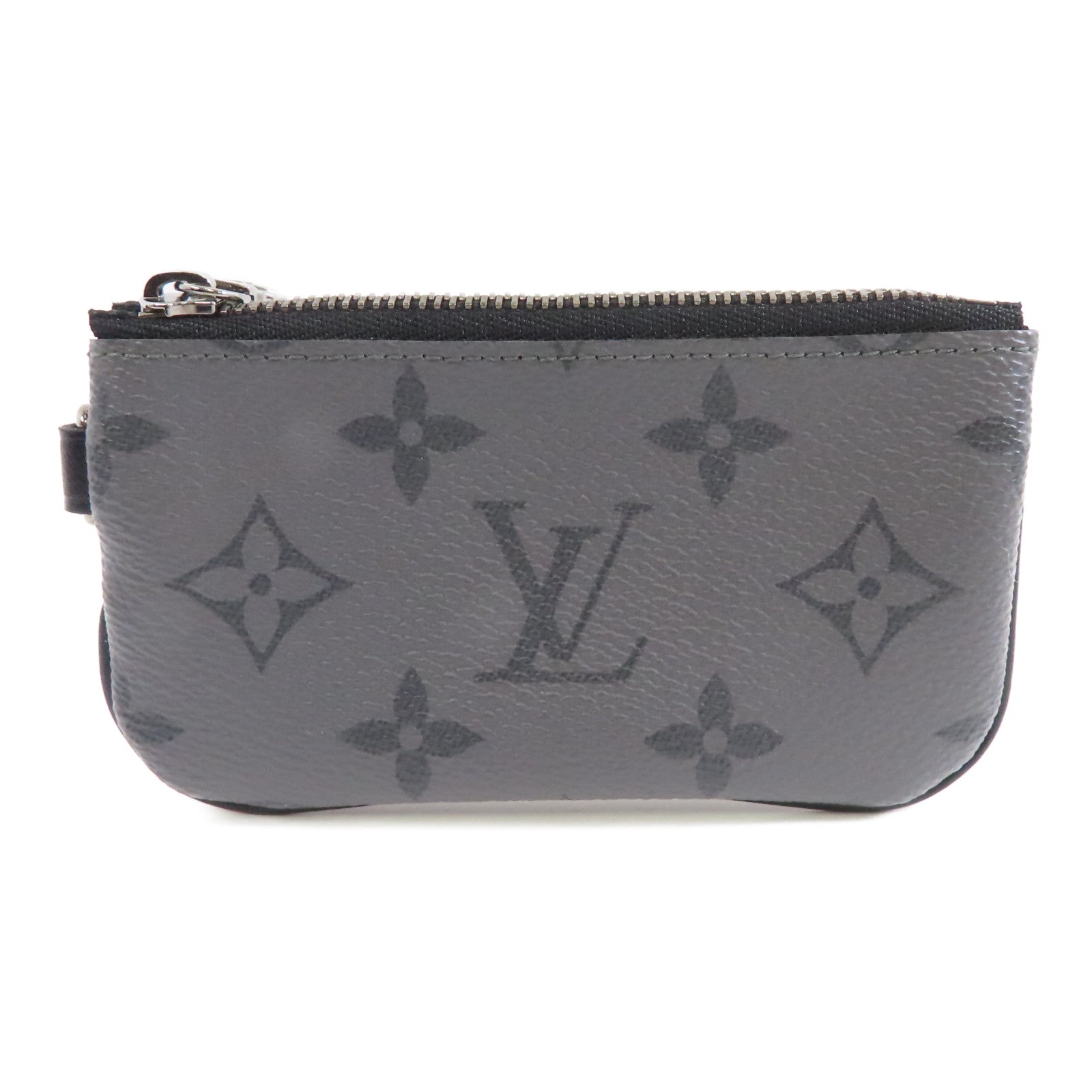 LOUIS VUITTON Monogram Eclipse Trio  Messenger銀扣肩背袋黑色