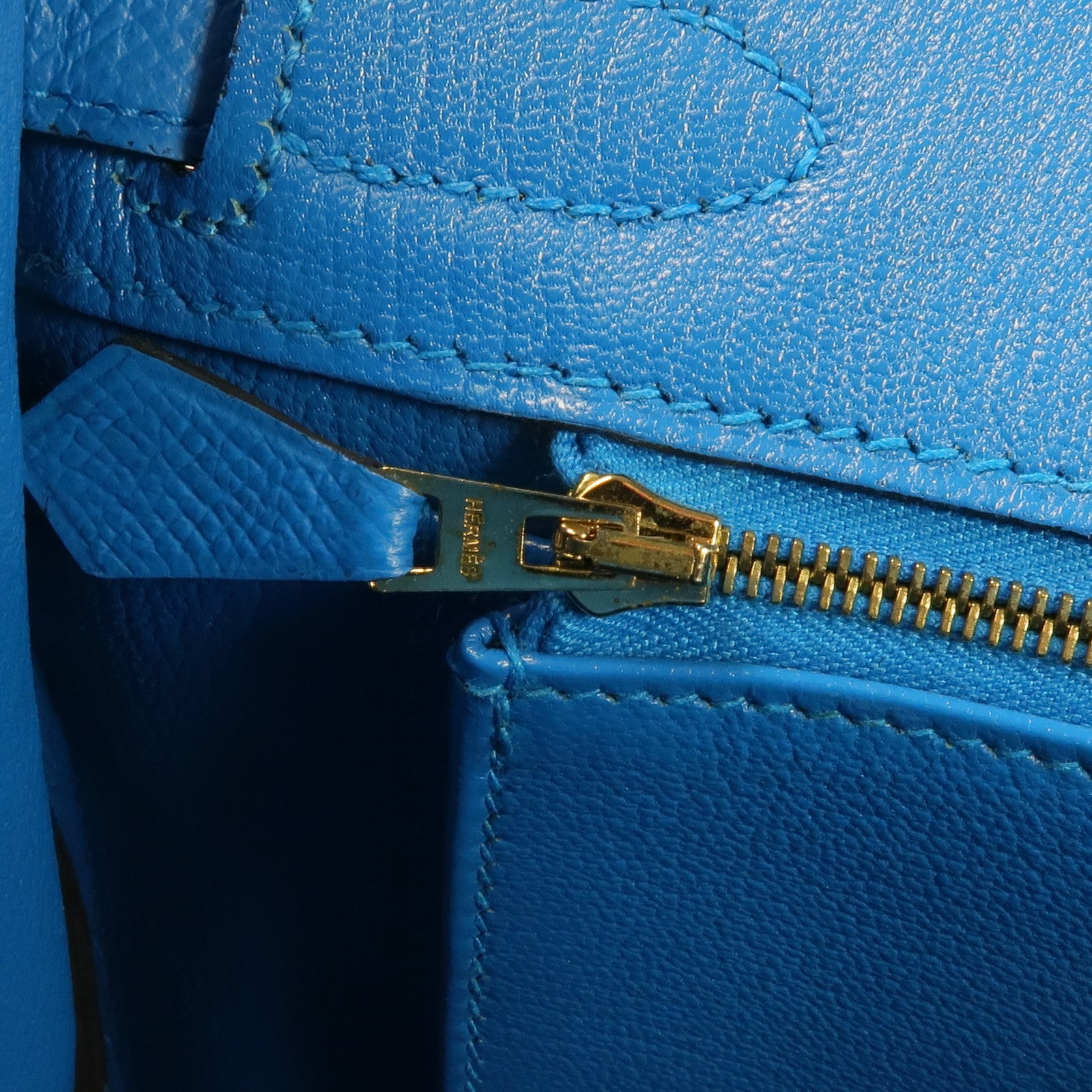 HERMES Epsom皮革Birkin 30金扣手挽袋Bleu Zanzibar