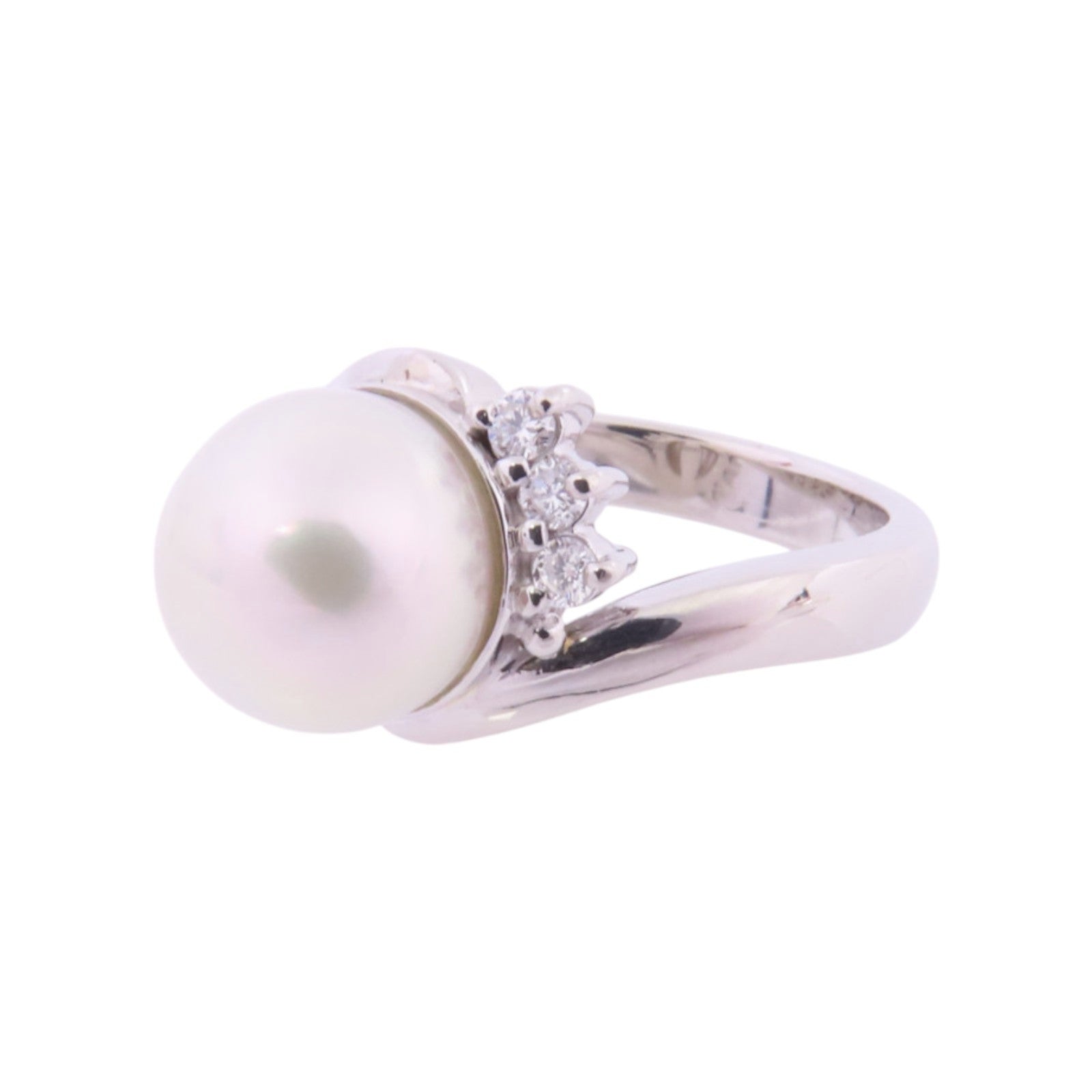 JEWELRY PT900鉑金/珍珠/鑽石Pearl Diamond Ring戒指US#5.25