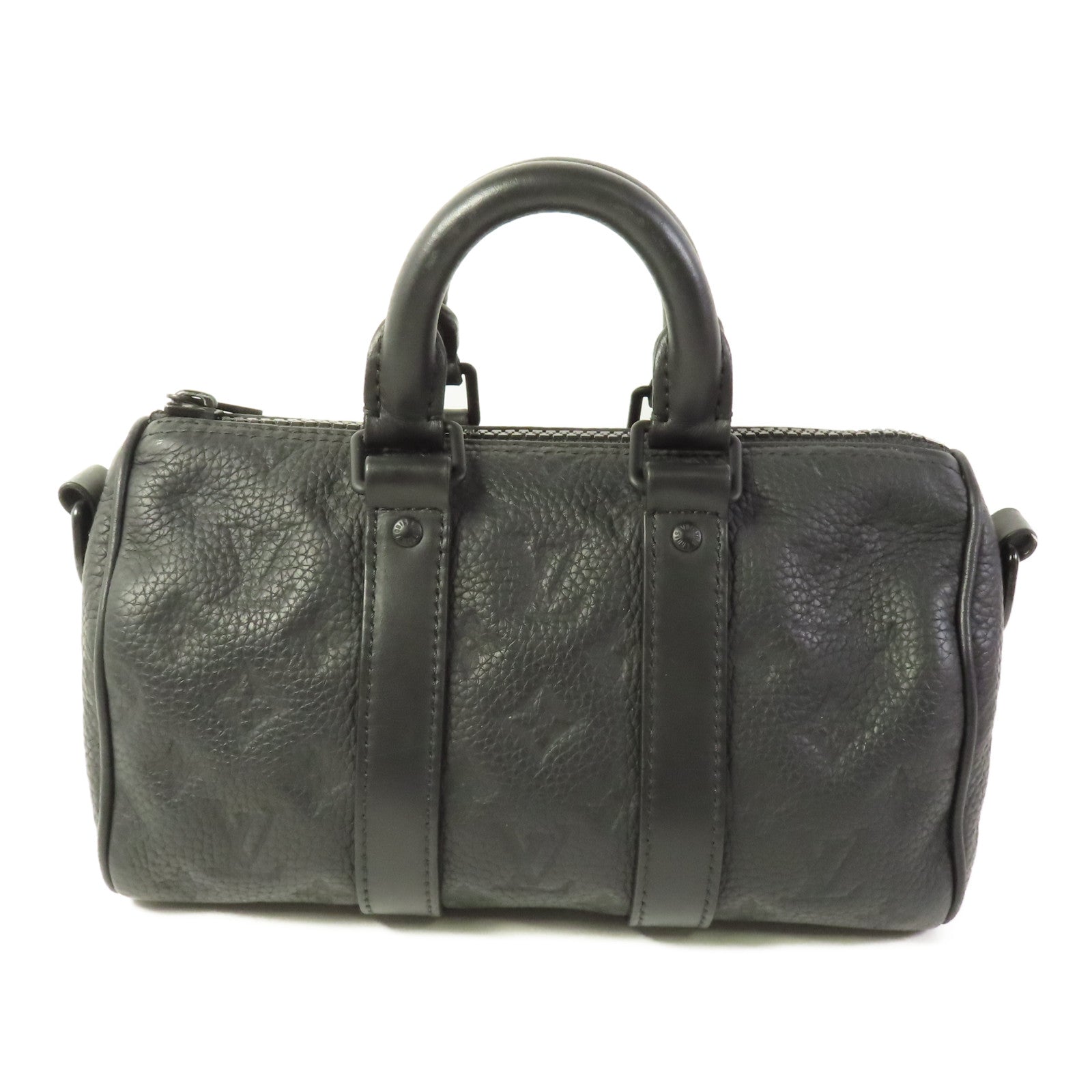 LOUIS VUITTON Taurillon Monogram Keepall Bandouliere 25手挽肩背兩用袋