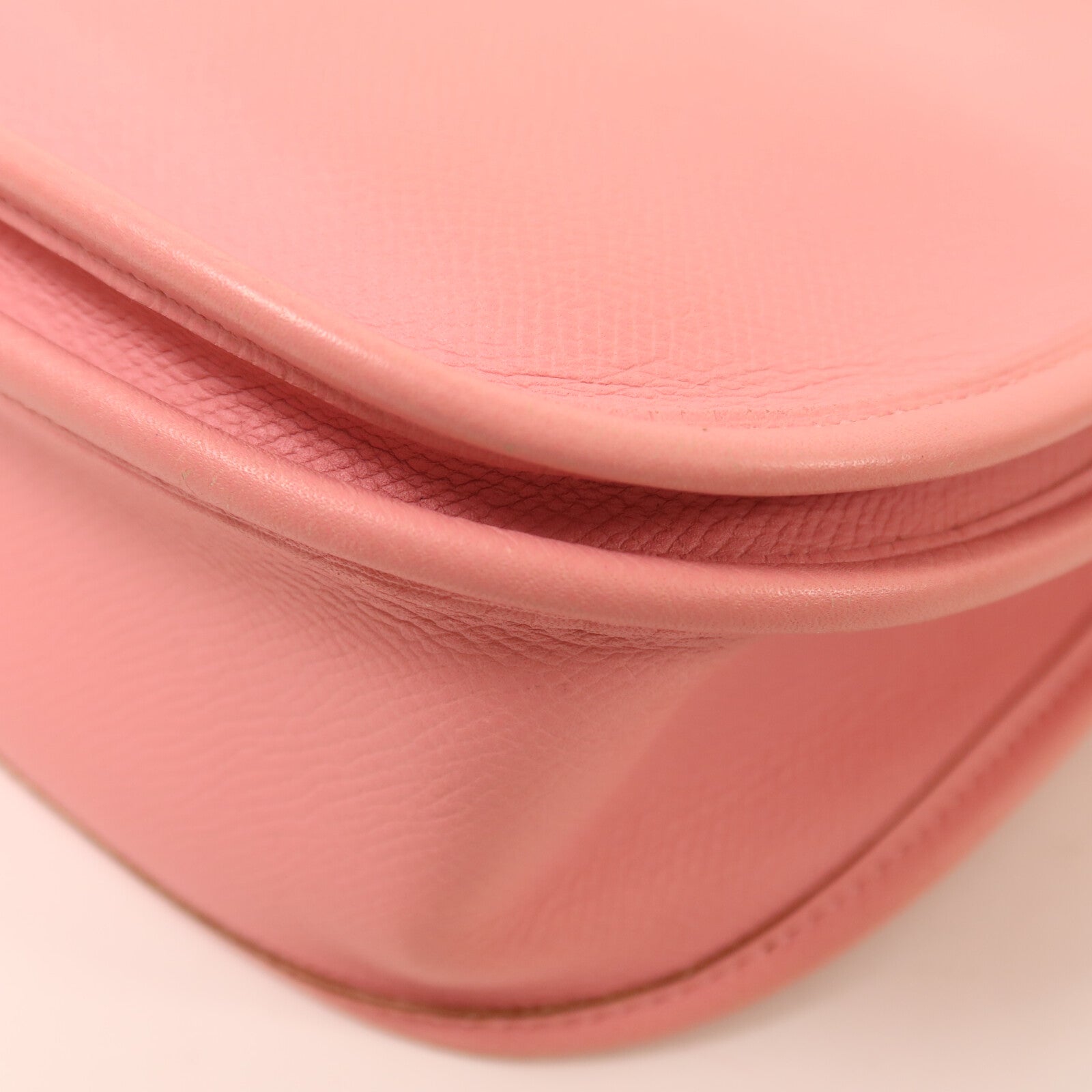 HERMES Epsom皮革Evelyne PM 肩背袋Rose Confetti