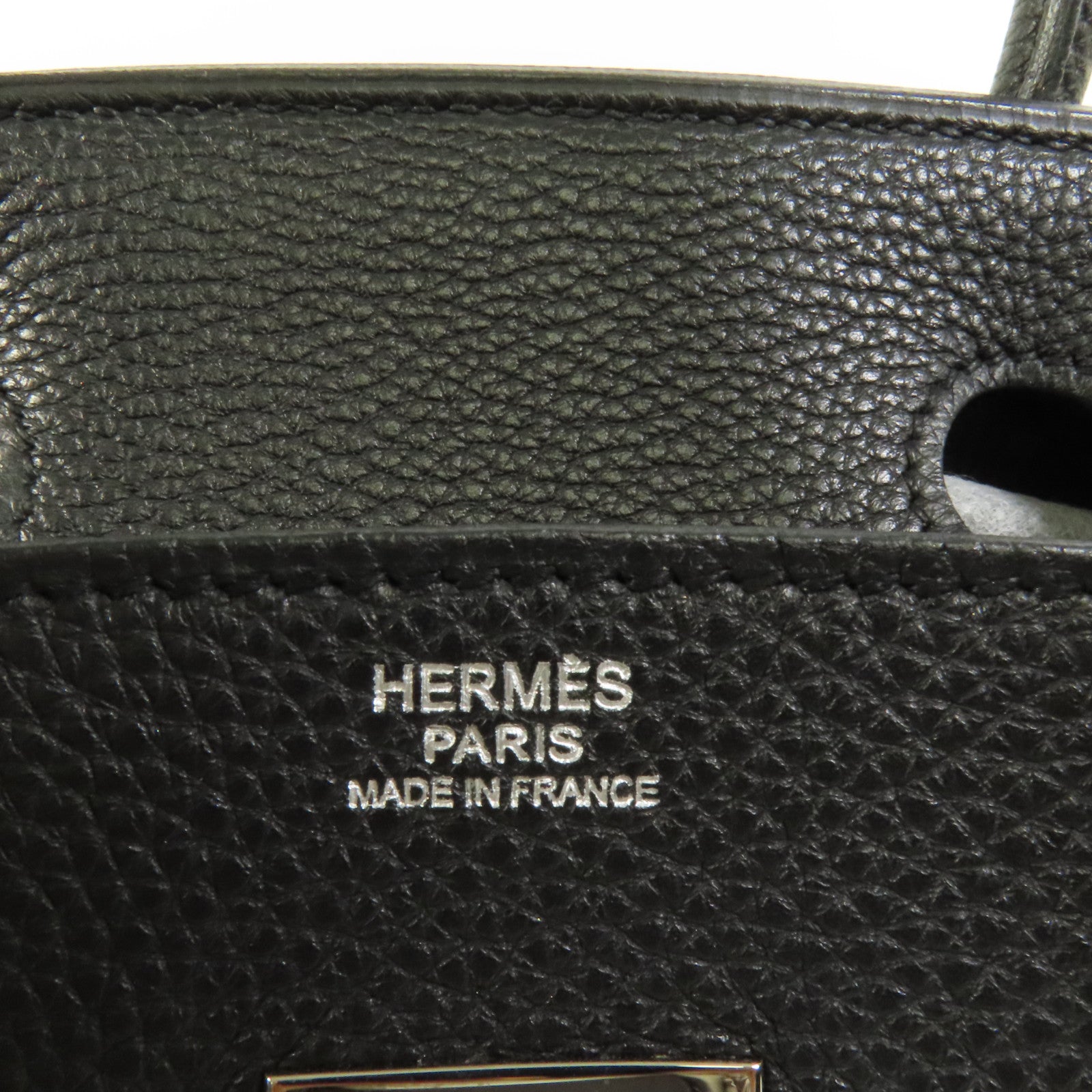 HERMES Togo皮革Birkin 30銀扣手挽袋Noir