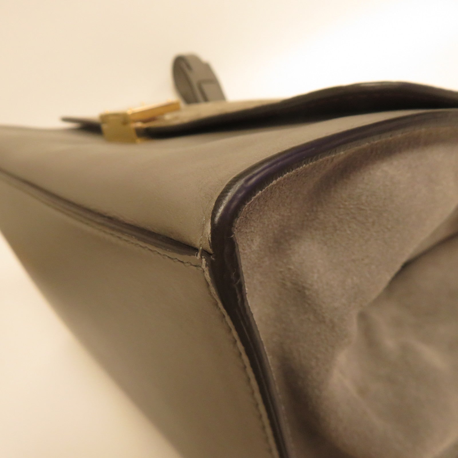 CELINE 【激減優惠】牛皮皮革Trapeze Bag金扣手挽肩背兩用袋灰色