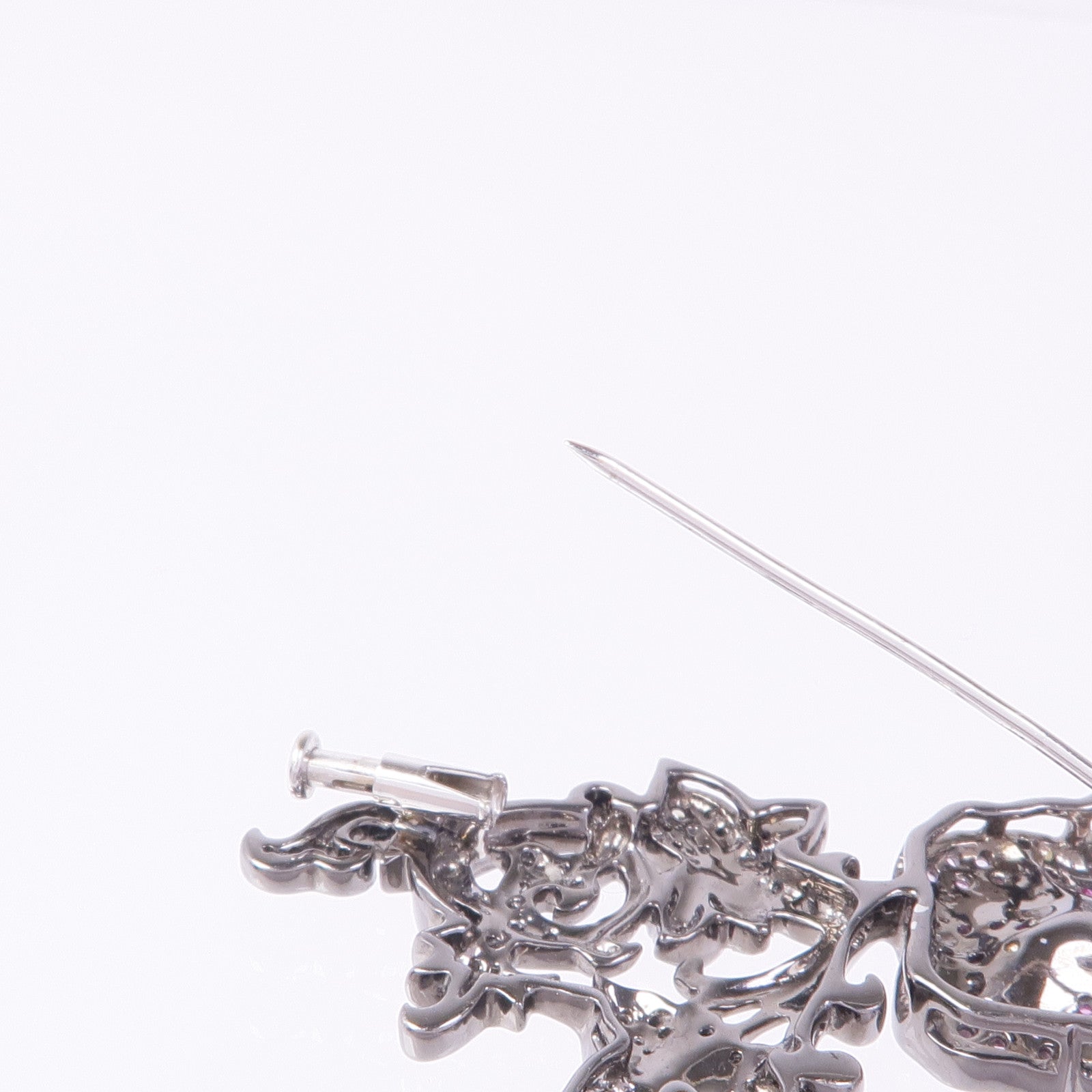 JEWELRY 18K白金Sapphire Garnet Diamond Brooch藍寶石/石榴石/鑽石胸針