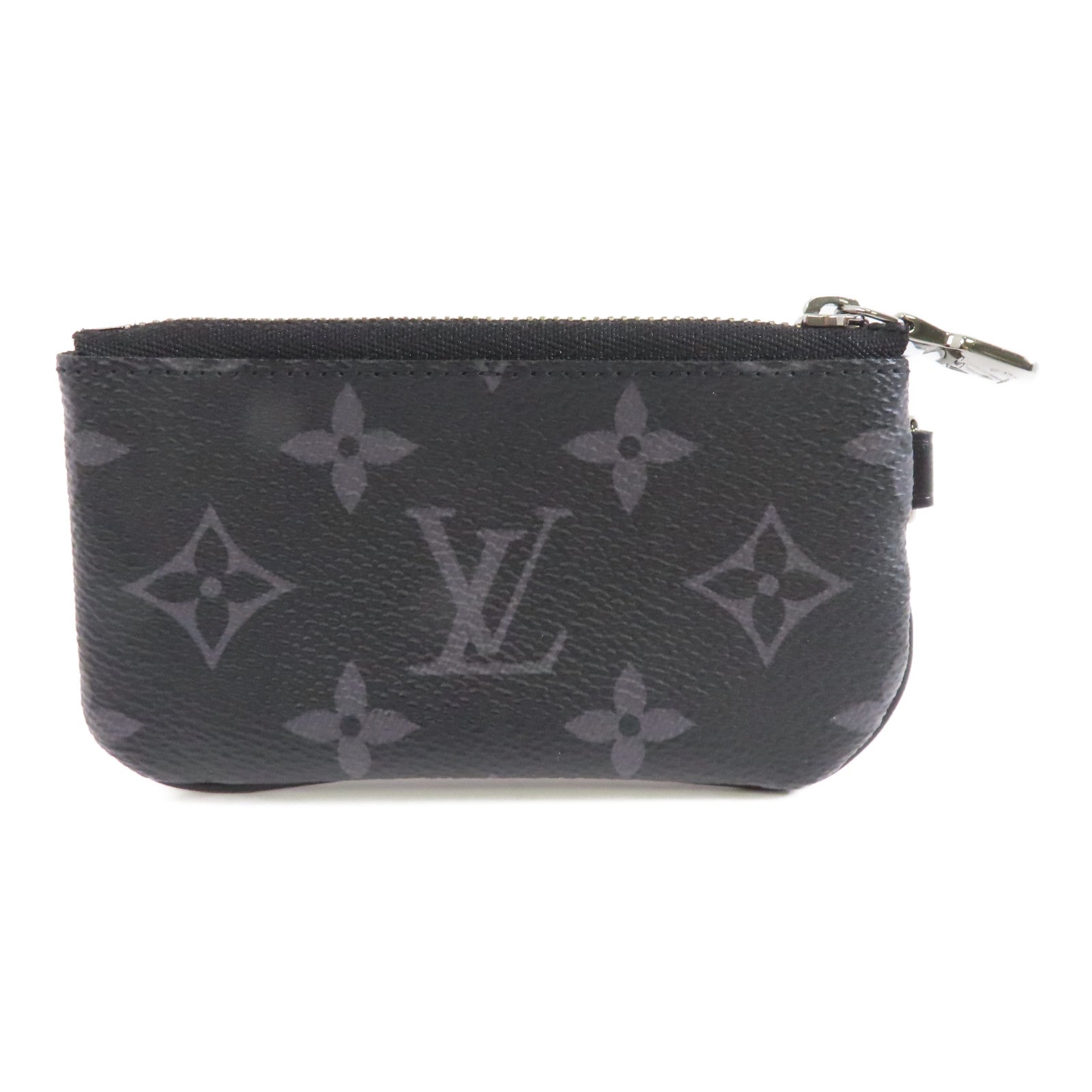 LOUIS VUITTON Monogram Eclipse Trio  Messenger銀扣肩背袋黑色
