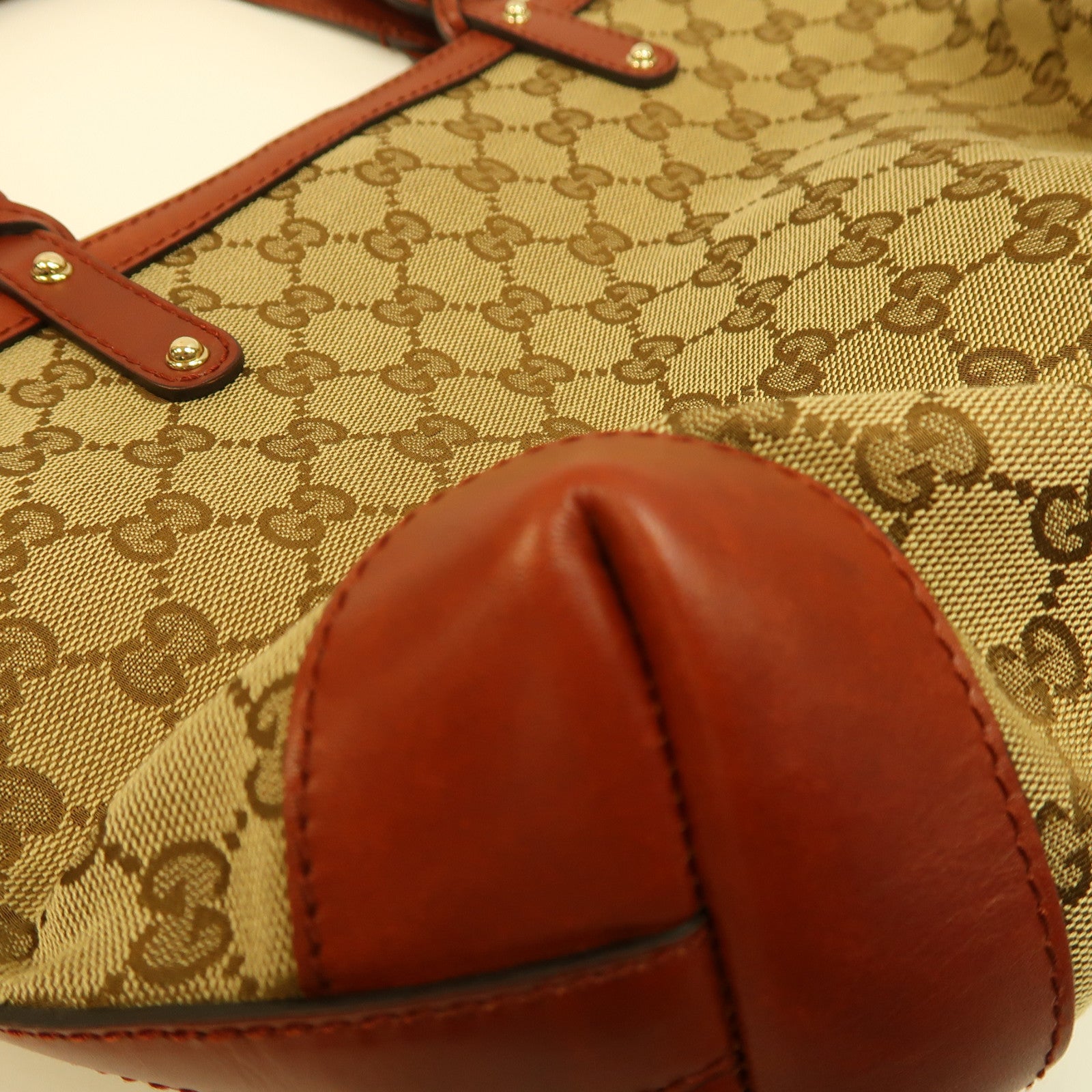 GUCCI 帆布Shoulder Bag金扣肩背袋啡色