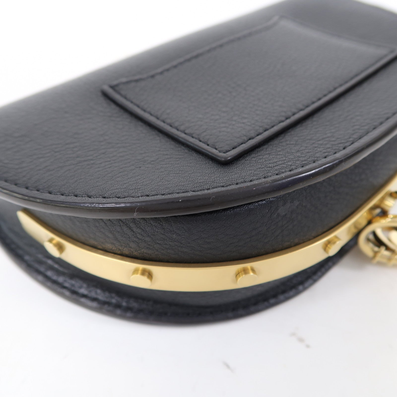 Chloe 牛皮皮革Nile Bracelet Bag金扣手挽肩背兩用袋黑色