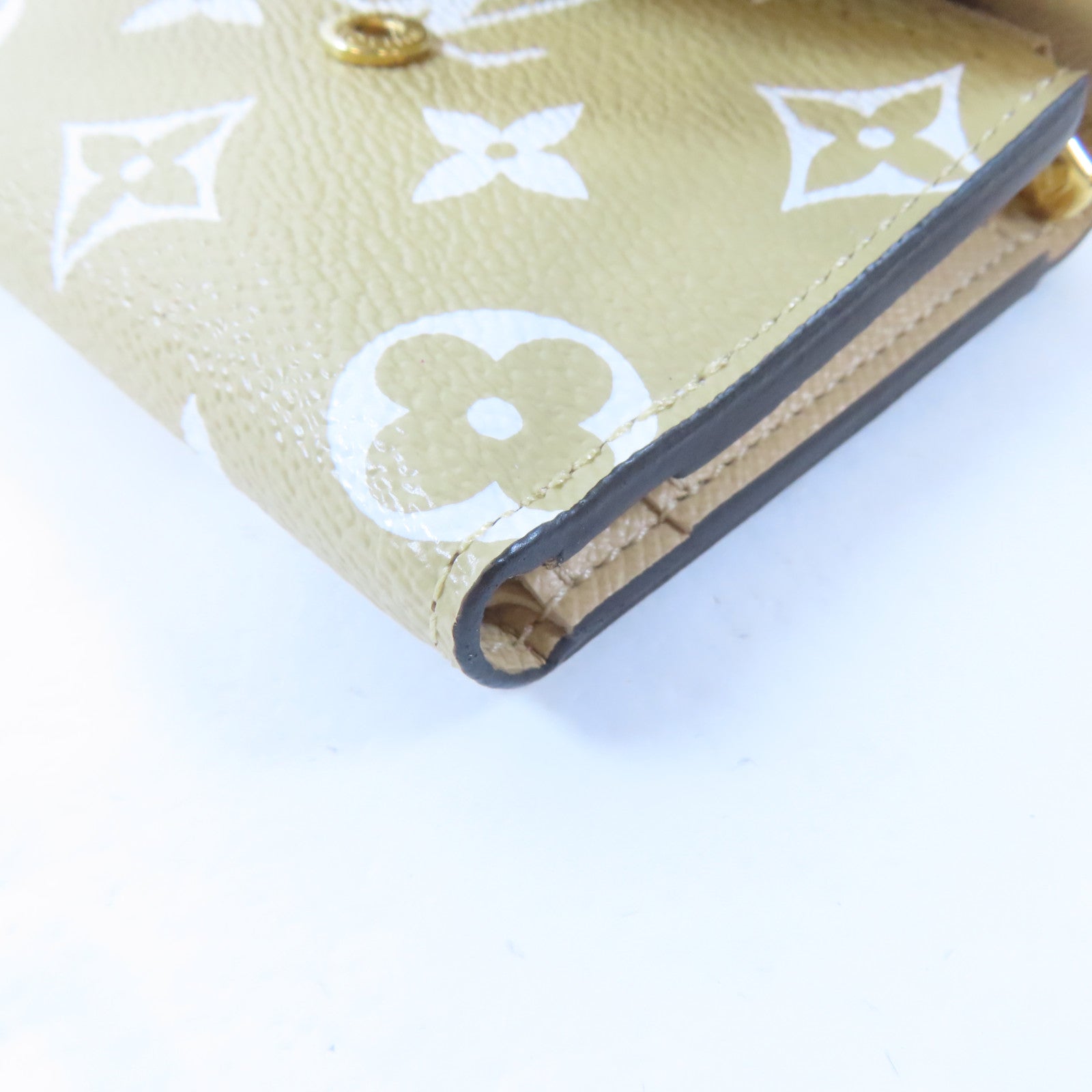 LOUIS VUITTON Monogram Giant Portefeuille Zoe金扣錢包卡其色/綠色