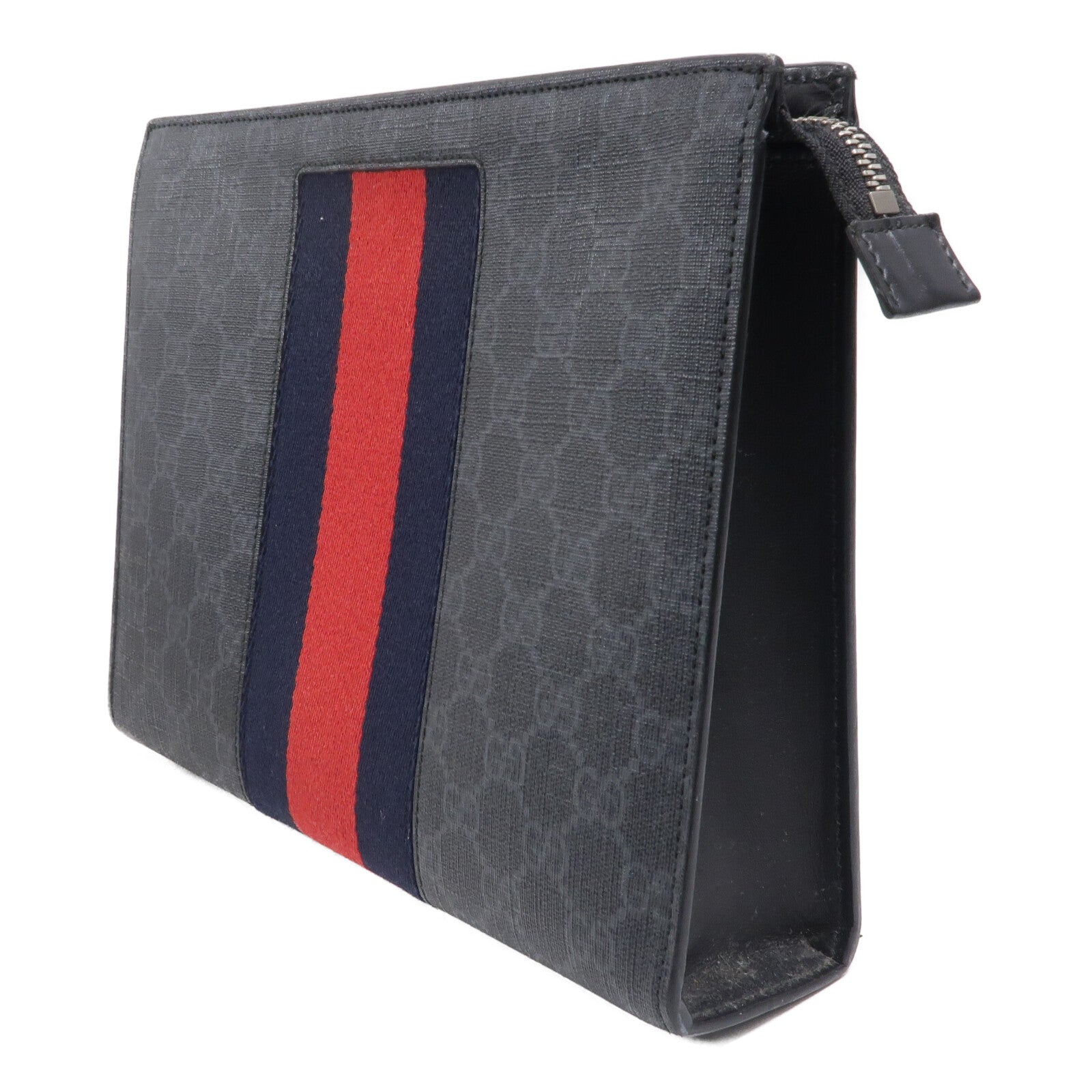 GUCCI 塗層帆布GG Web Pouch手拿包