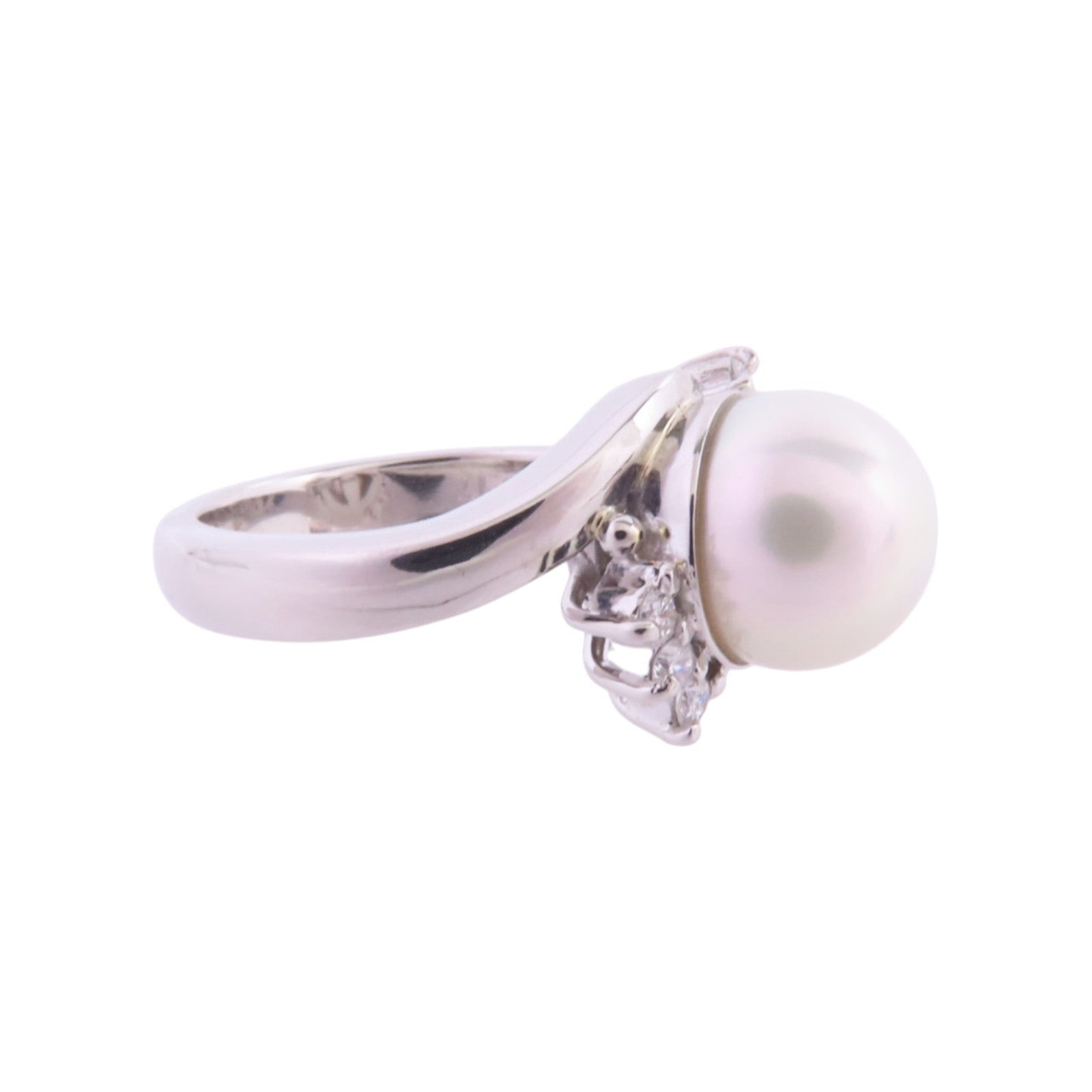 JEWELRY PT900鉑金/珍珠/鑽石Pearl Diamond Ring戒指US#5.25