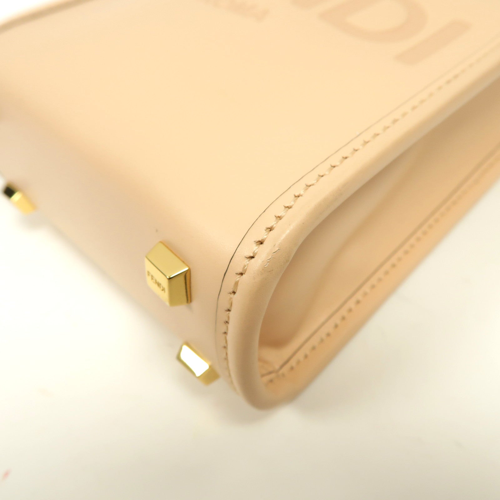 FENDI **【激減優惠】牛皮皮革Sunshine Mini金扣手挽肩背兩用袋裸色