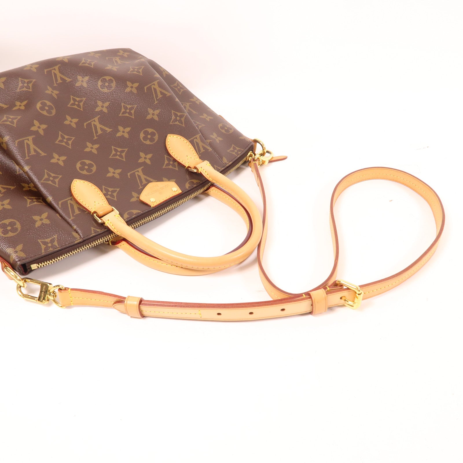 LOUIS VUITTON Monogram Turenne PM金扣手挽肩背兩用袋棕色