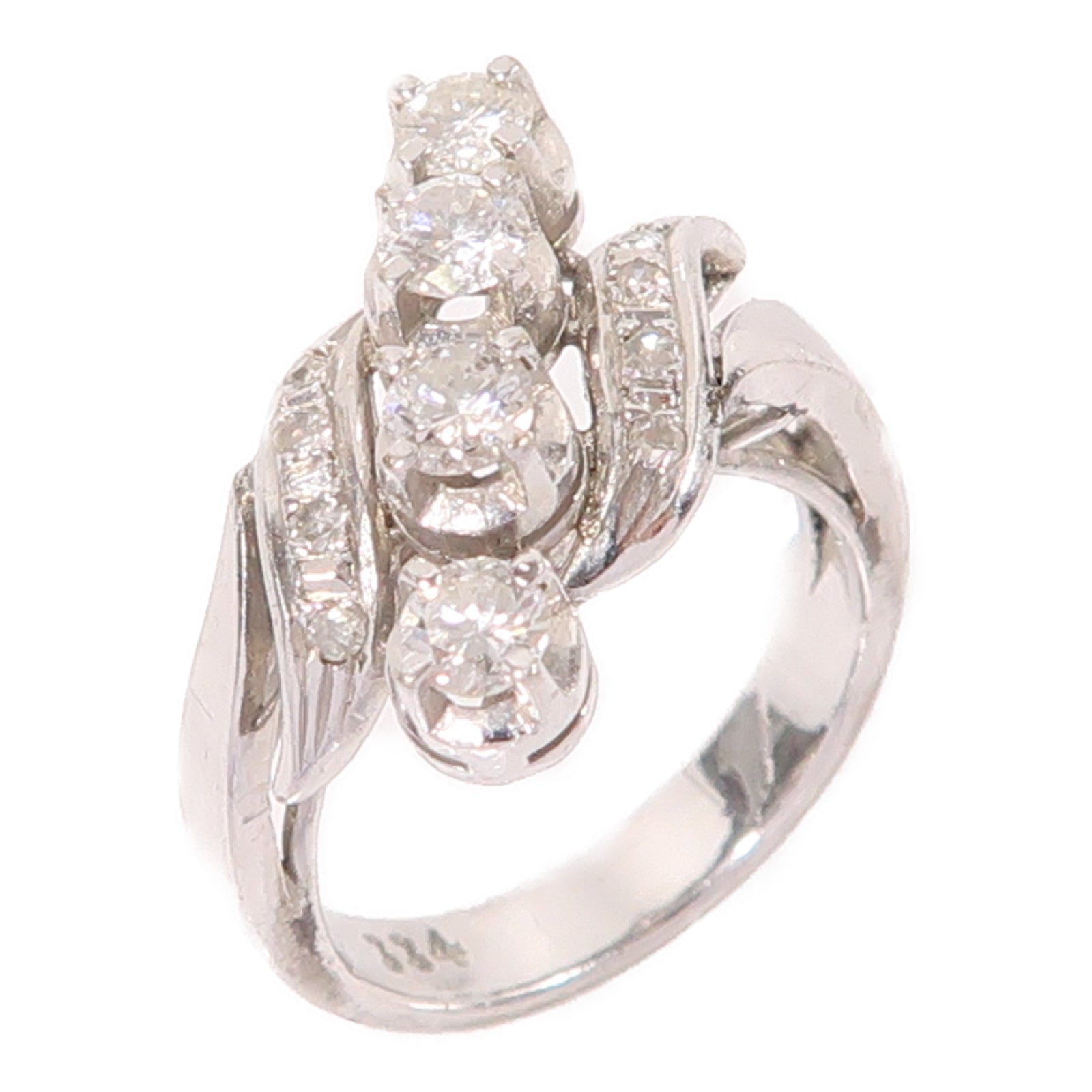 JEWELRY Diamond Ring US#3.25 8K White Gold