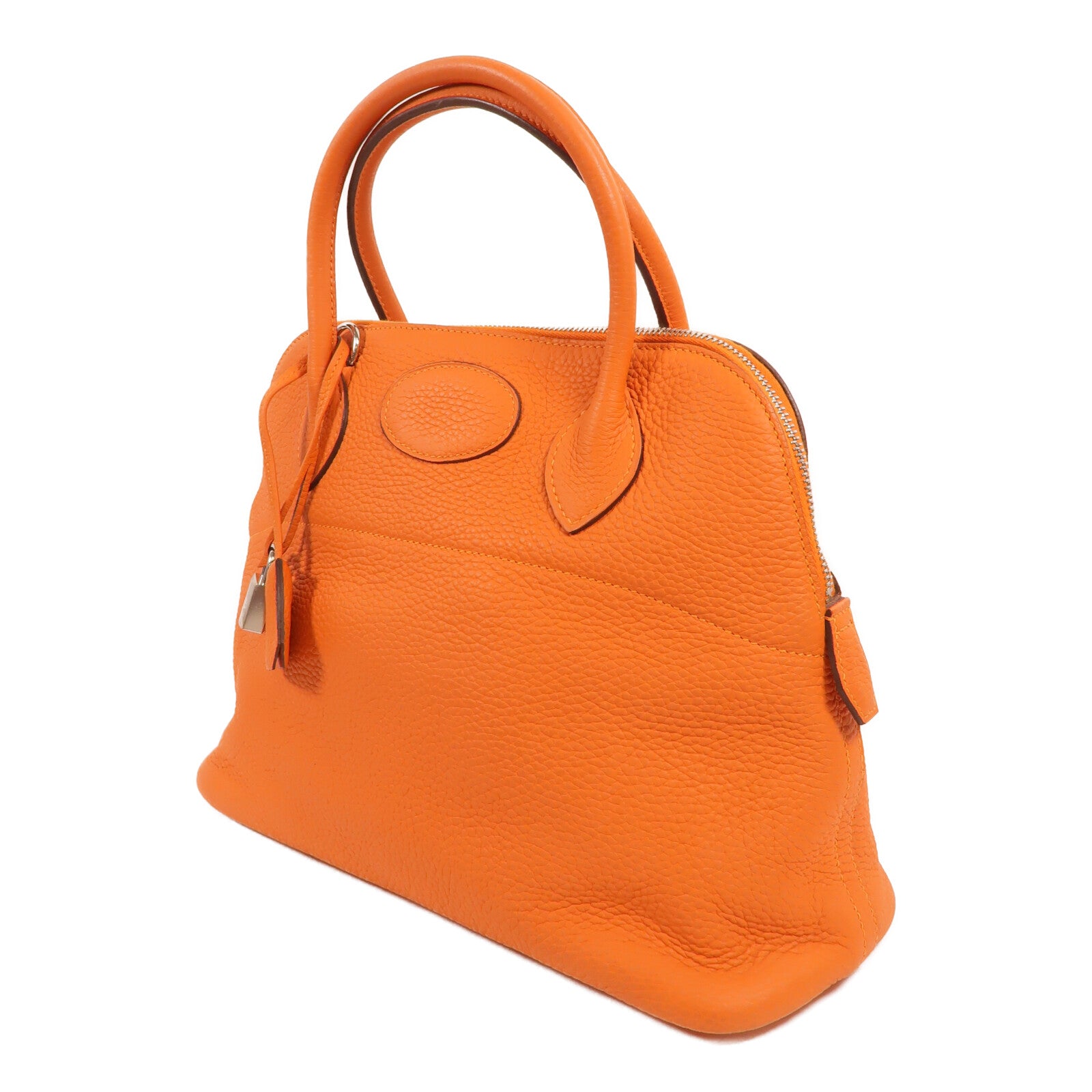 HERMES Clemence皮革Bolide 31手挽袋Orange