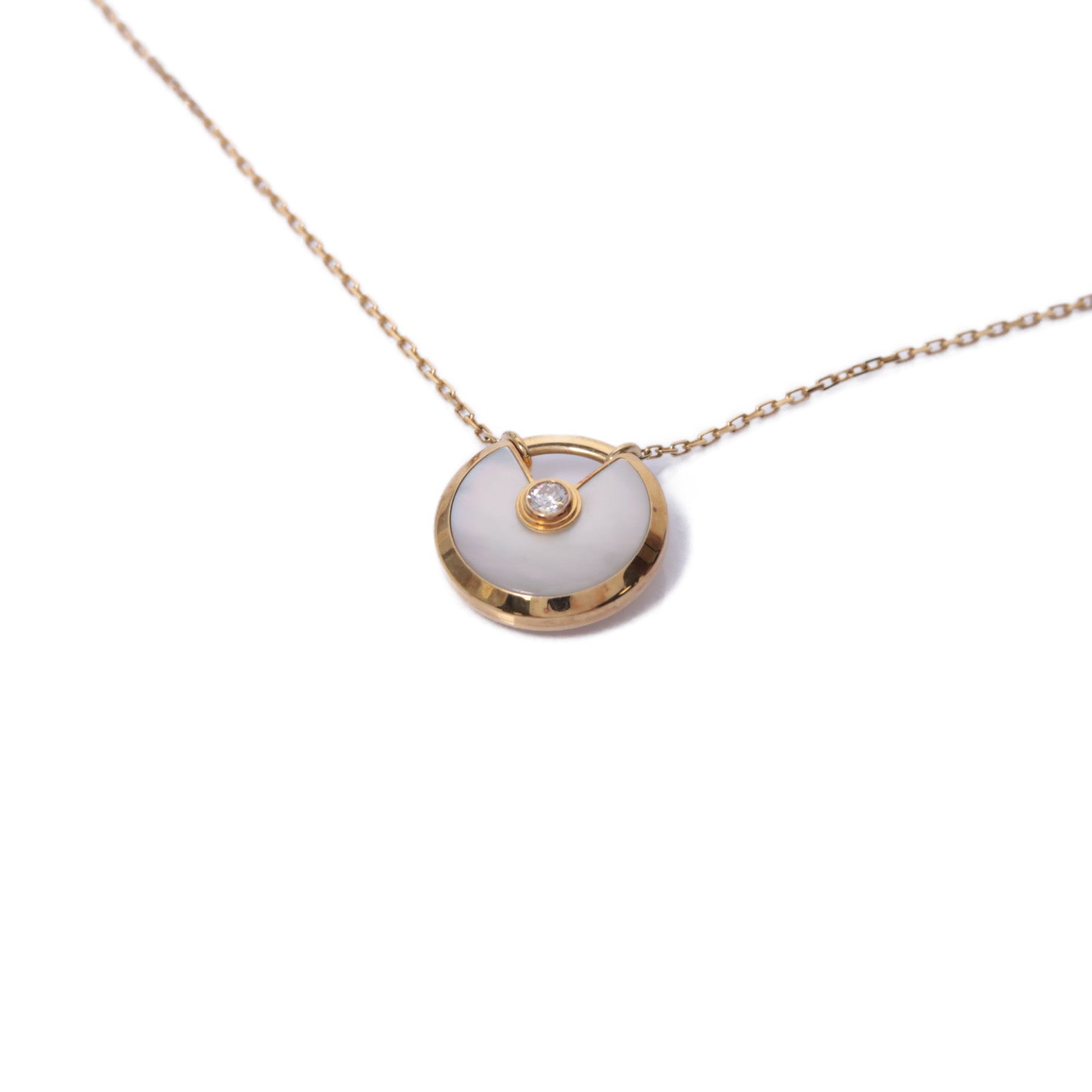 CARTIER 【激減優惠】18K黃金Amulette De Cartier珍珠/鑽石項鍊
