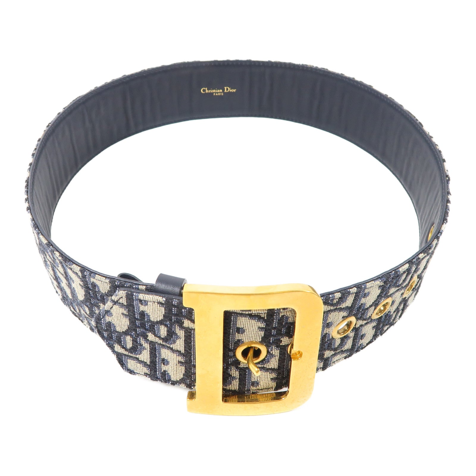 Dior (PRICE DOWN) CD GHW Belt B0403CTZQ_M928 Canvas Navy/Beige