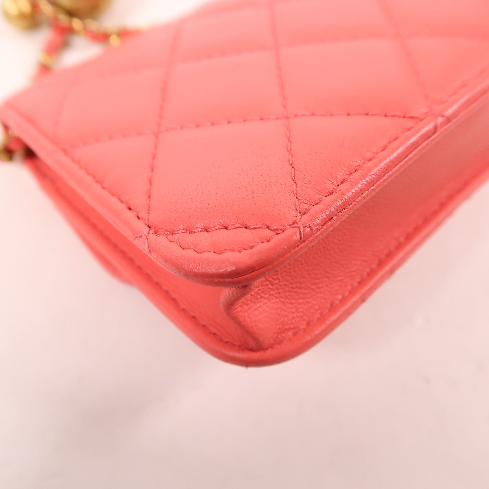 CHANEL 皮革Chain Shoulder金扣鏈帶肩背袋