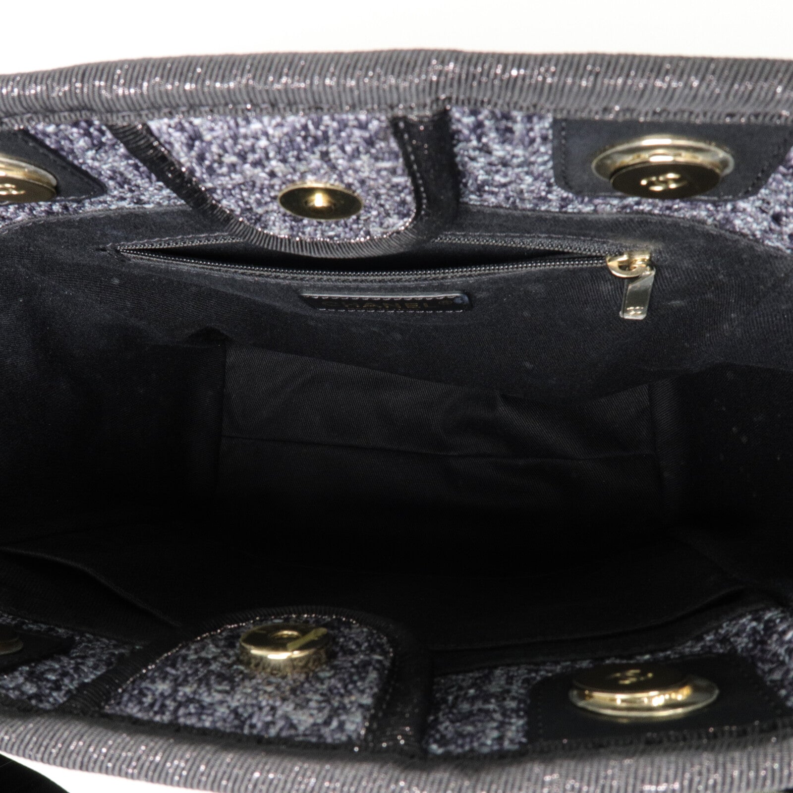 CHANEL 帆布Deaville Tote Bag鏈帶肩背袋