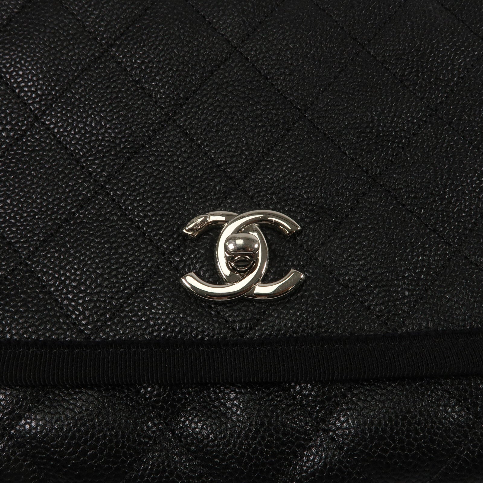 CHANEL 牛皮皮革Top Handle Flap Bag鏈帶手挽肩背兩用袋