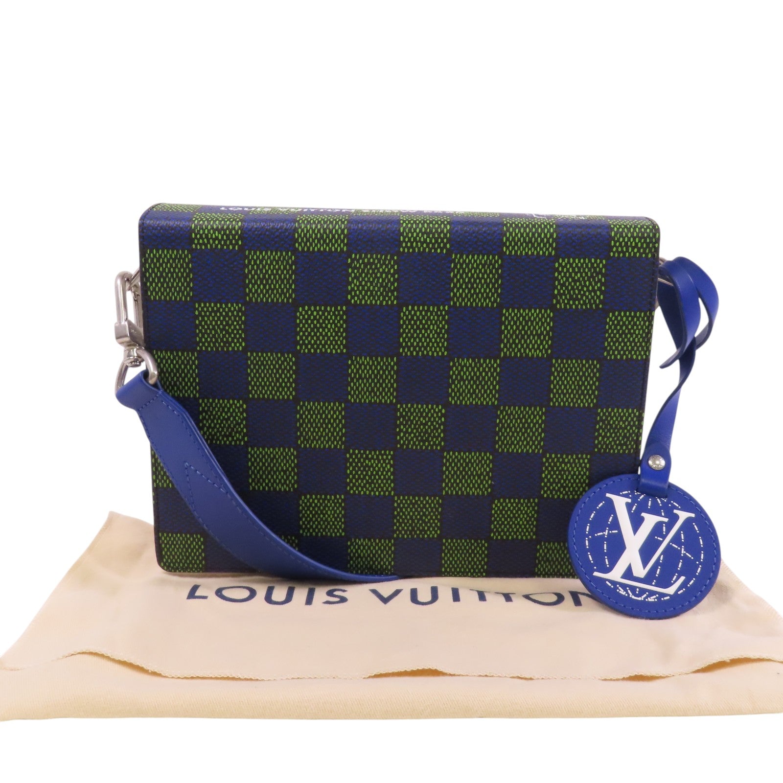 LOUIS VUITTON Damier Heritage Book Messenger銀扣肩背袋
