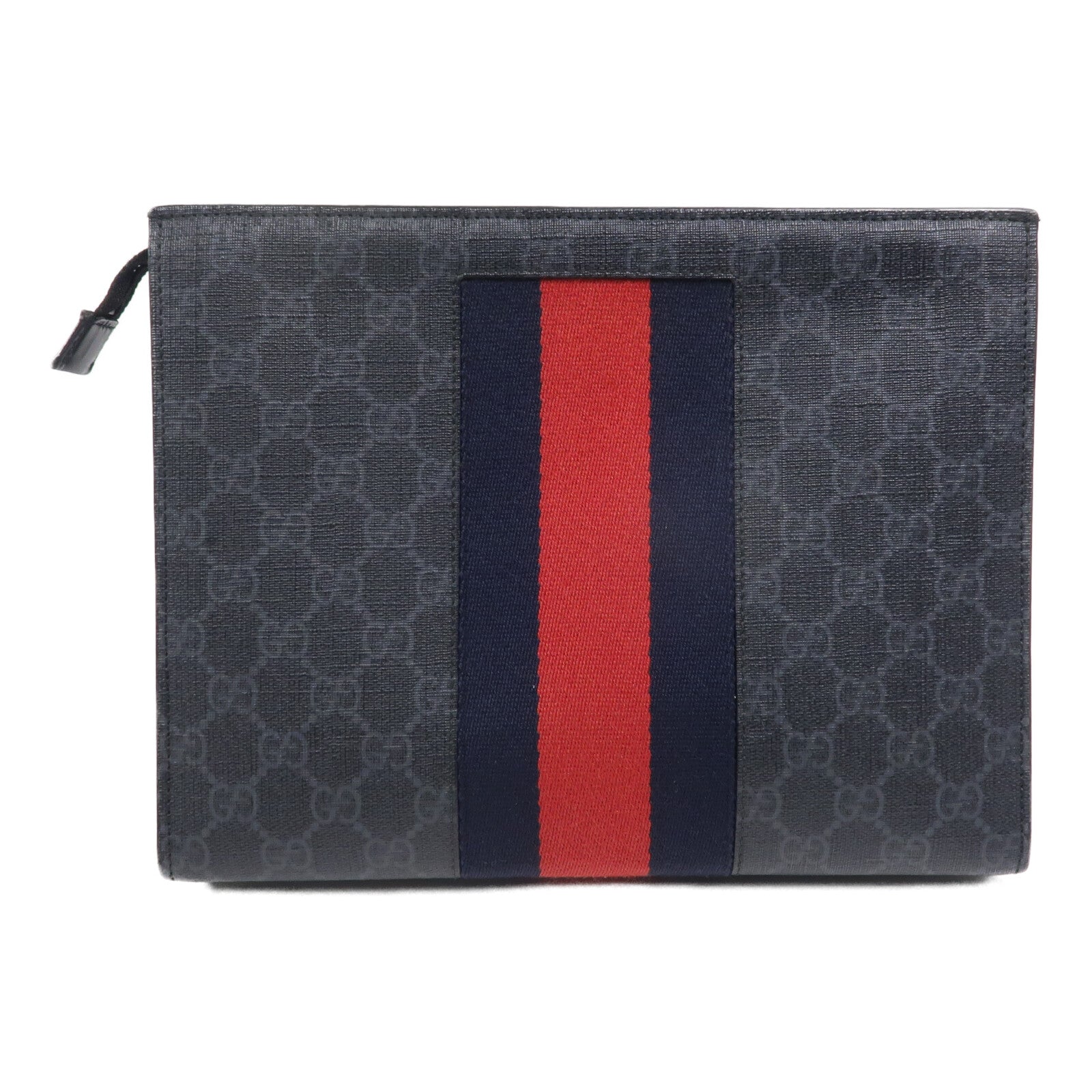 GUCCI 塗層帆布GG Web Pouch手拿包