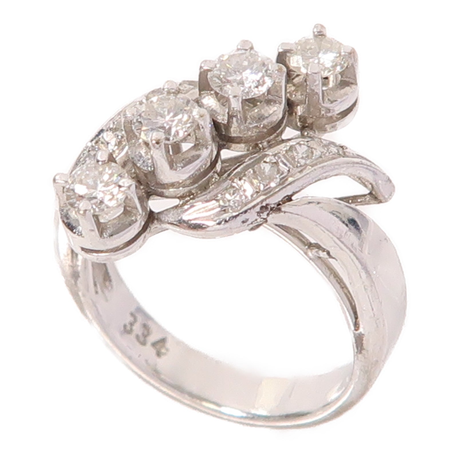 JEWELRY Diamond Ring US#3.25 8K White Gold