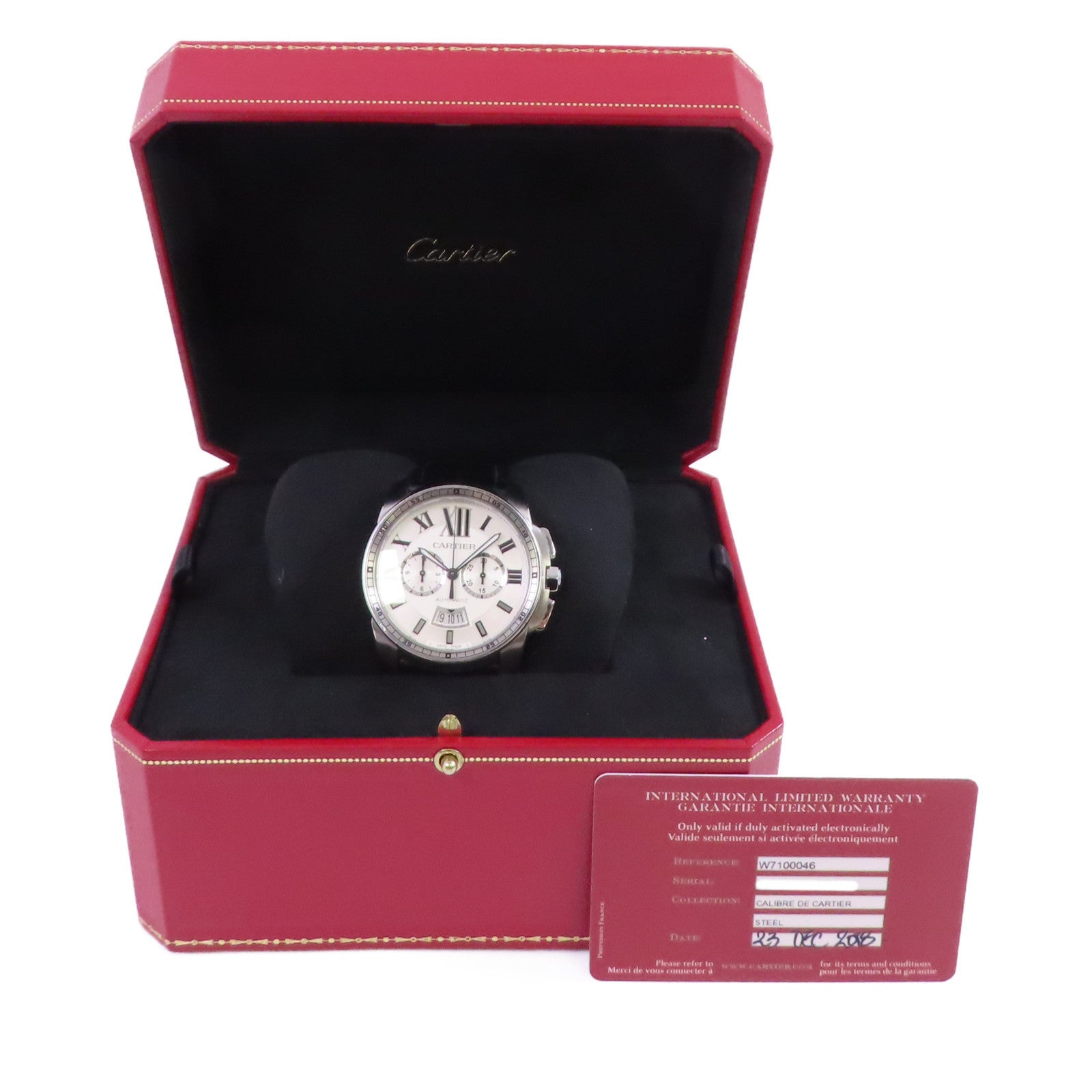 CARTIER Calibre de Automatic Watch Stainless Steel W7100046 Silver