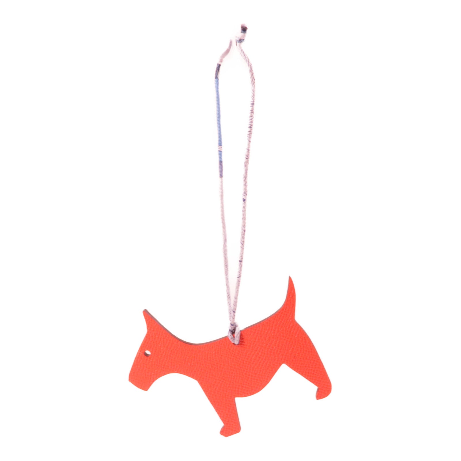 HERMES Epsom皮革Dog Charm掛飾橙色/棕色