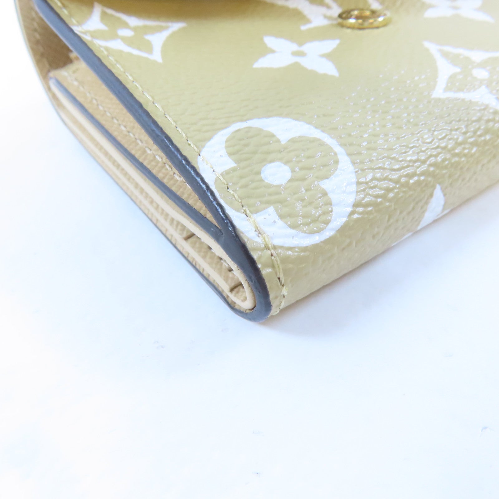LOUIS VUITTON Monogram Giant Portefeuille Zoe金扣錢包卡其色/綠色