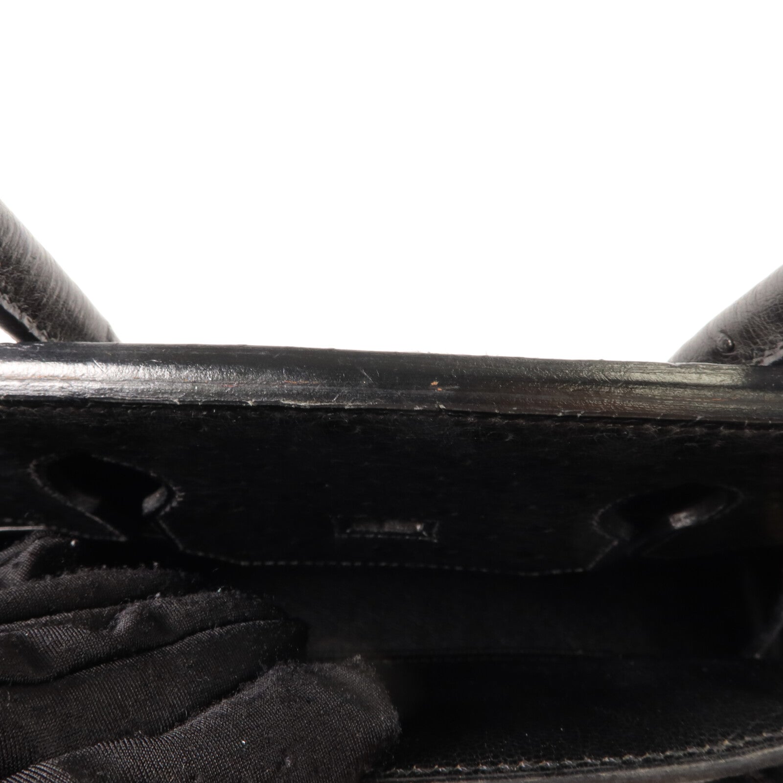 HERMES 鴕鳥皮革Birkin 35手挽袋Noir