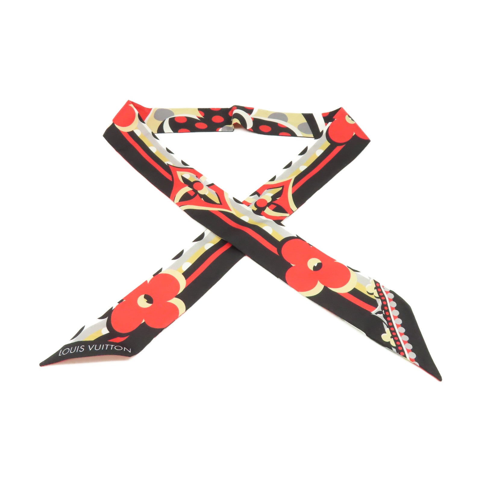 LOUIS VUITTON 【激減優惠】Pop Monogram絲質BB Bandeau Scarf絲巾紅色/黑色/彩色