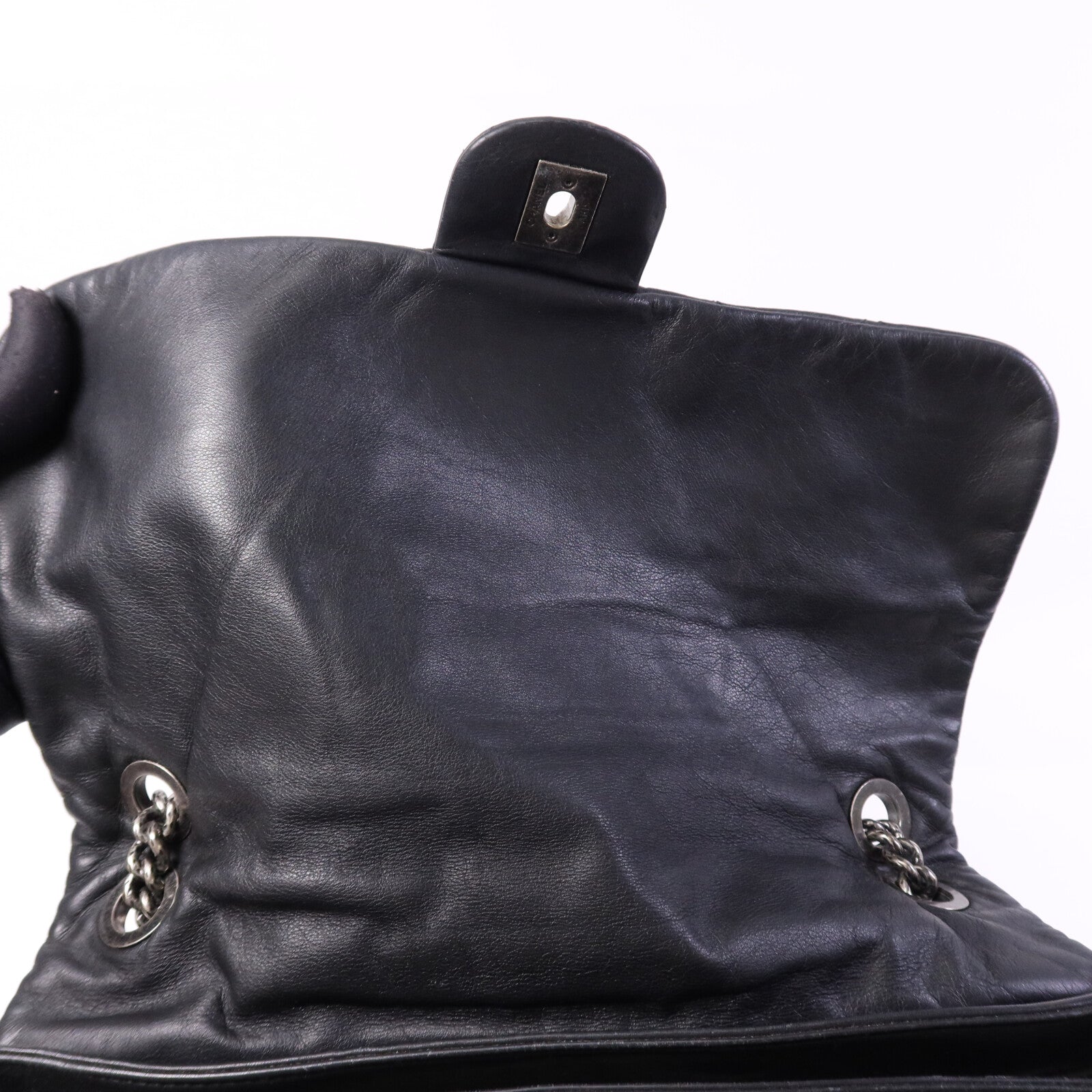 CHANEL 牛皮皮革Chain Shoulder銀扣鏈帶肩背袋