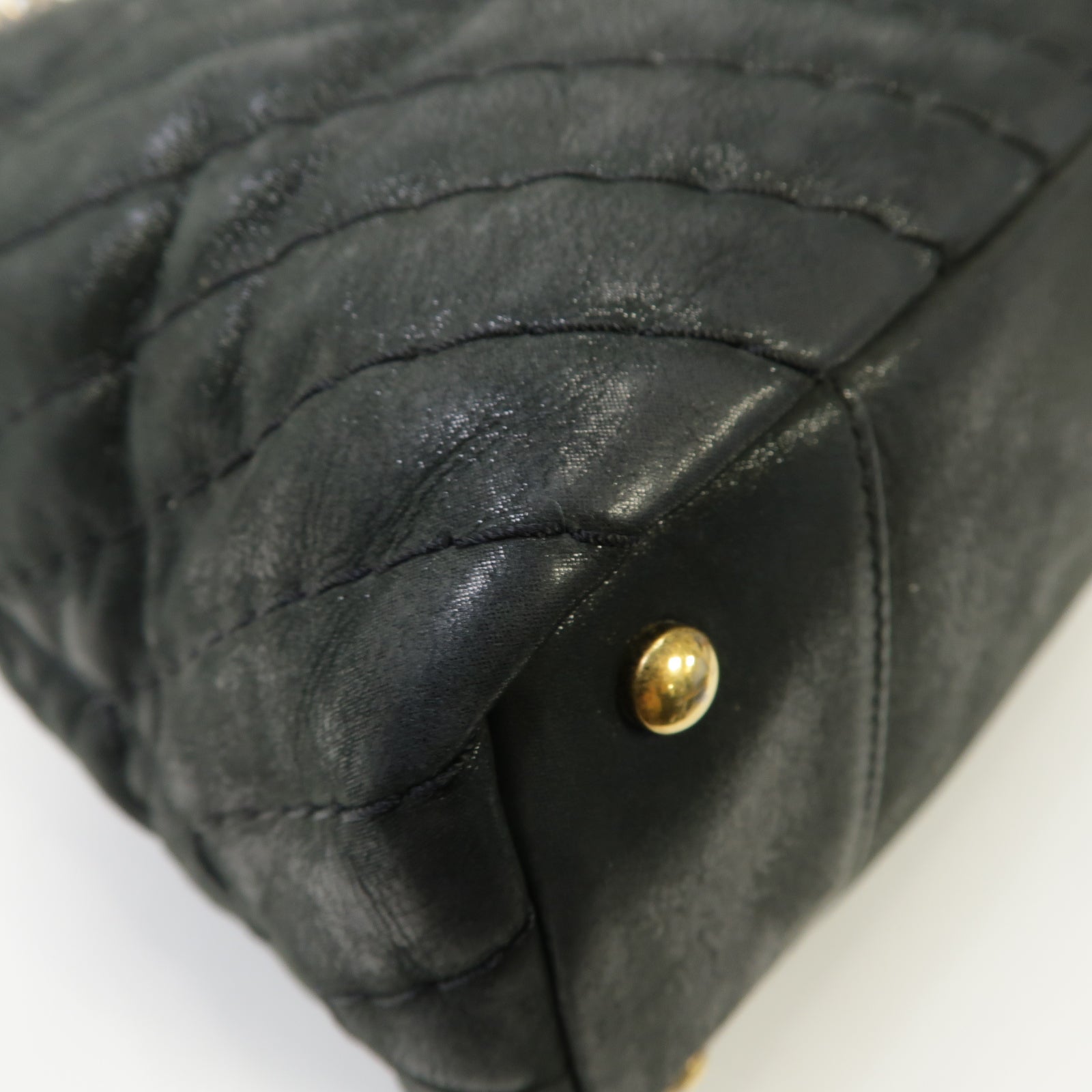 CHANEL 【清倉大減價】斜紋牛皮皮革Chain Shoulder Bag金扣肩背袋灰色