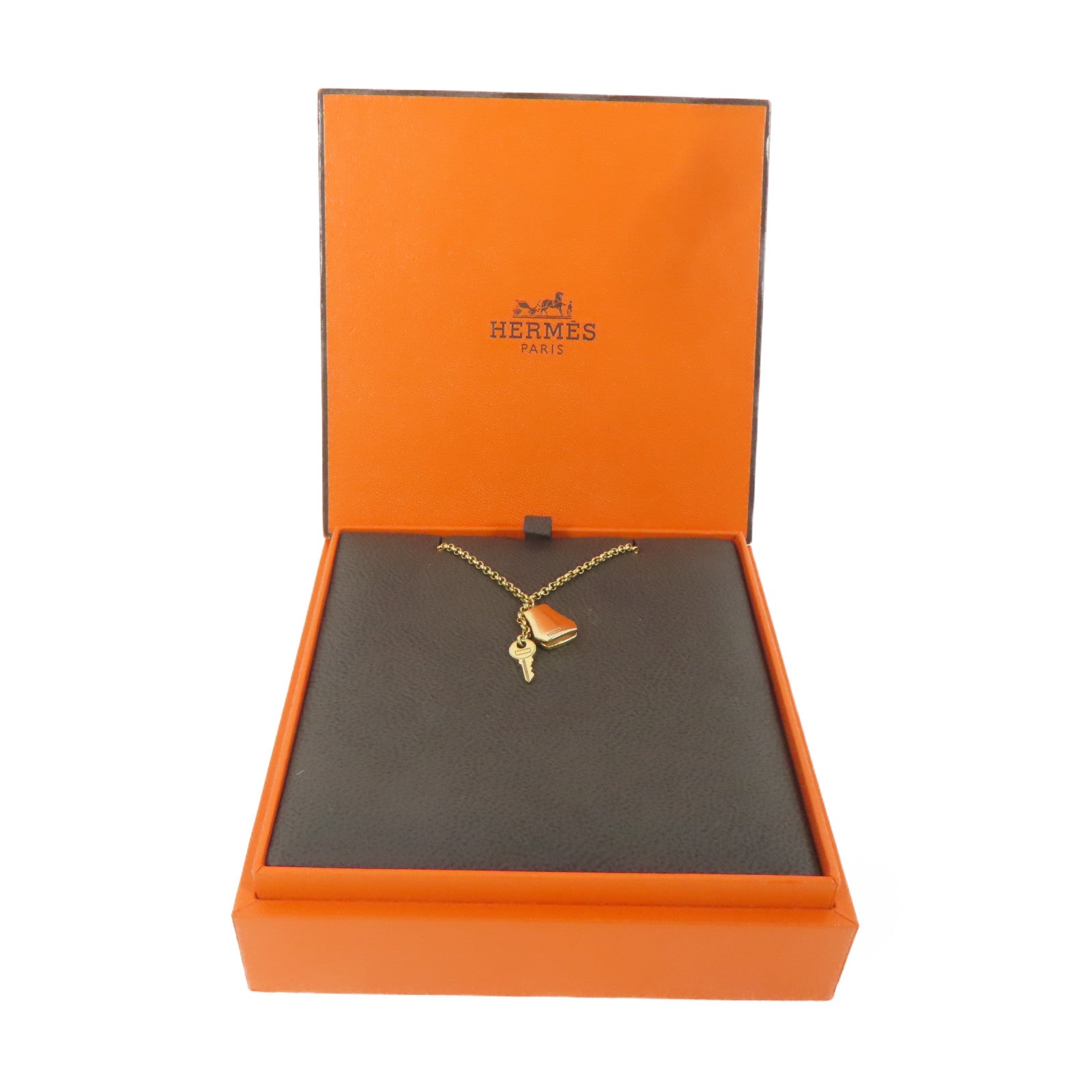 HERMES 18K黃金Kelly Clochette金扣手鏈金色