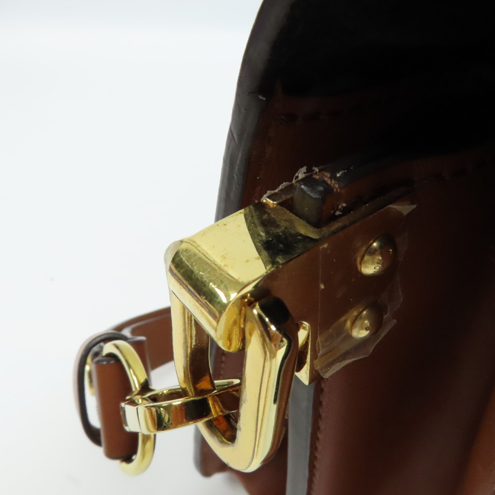 LOUIS VUITTON Monogram Reverse Dauphine MM金扣肩背袋啡色