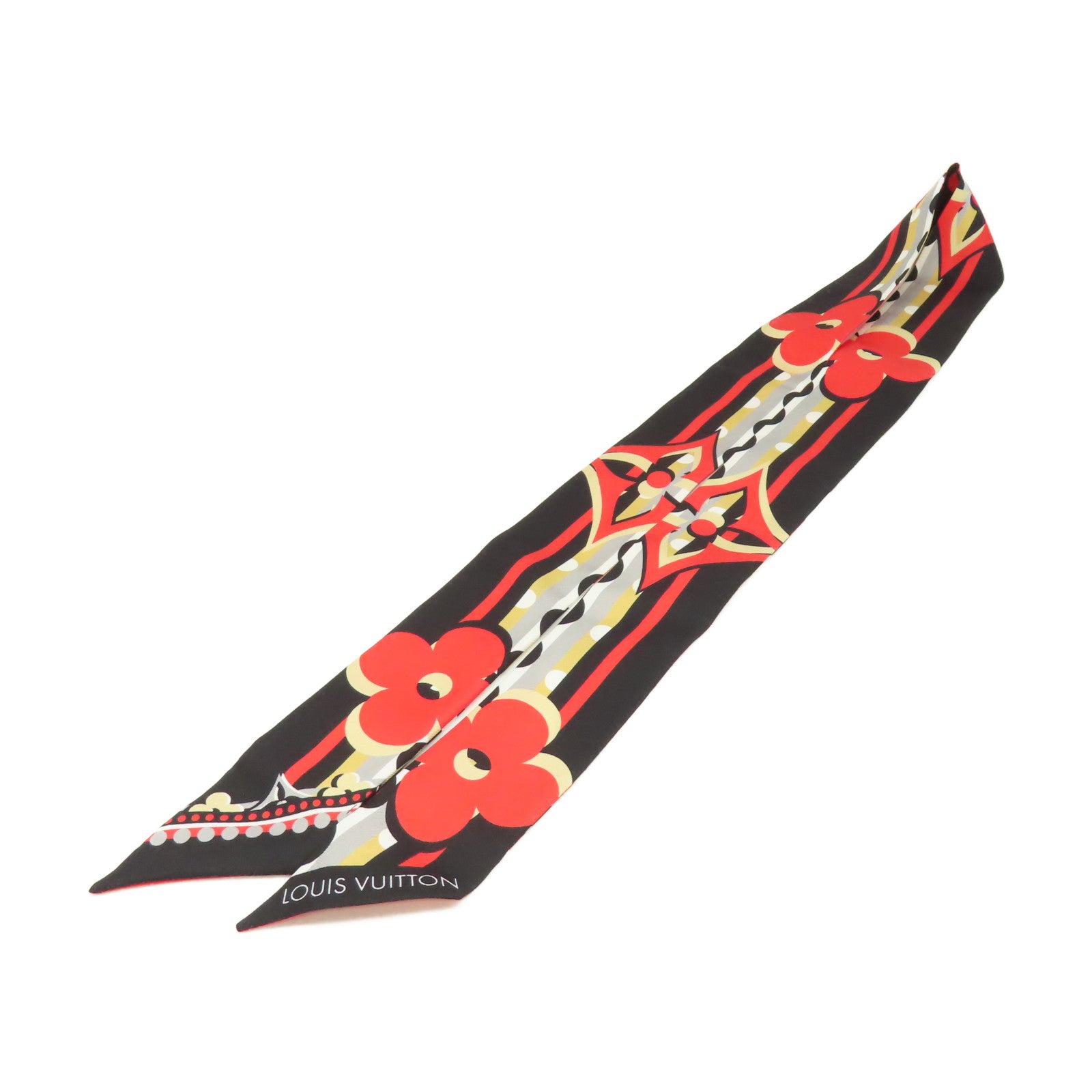 LOUIS VUITTON 【激減優惠】Pop Monogram絲質BB Bandeau Scarf絲巾紅色/黑色/彩色