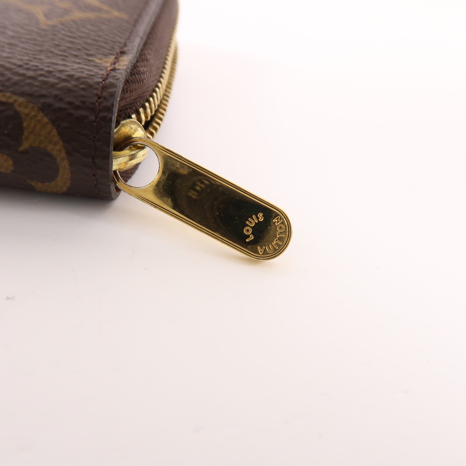LOUIS VUITTON Monogram Zippy Coin Purse金扣零錢包棕色