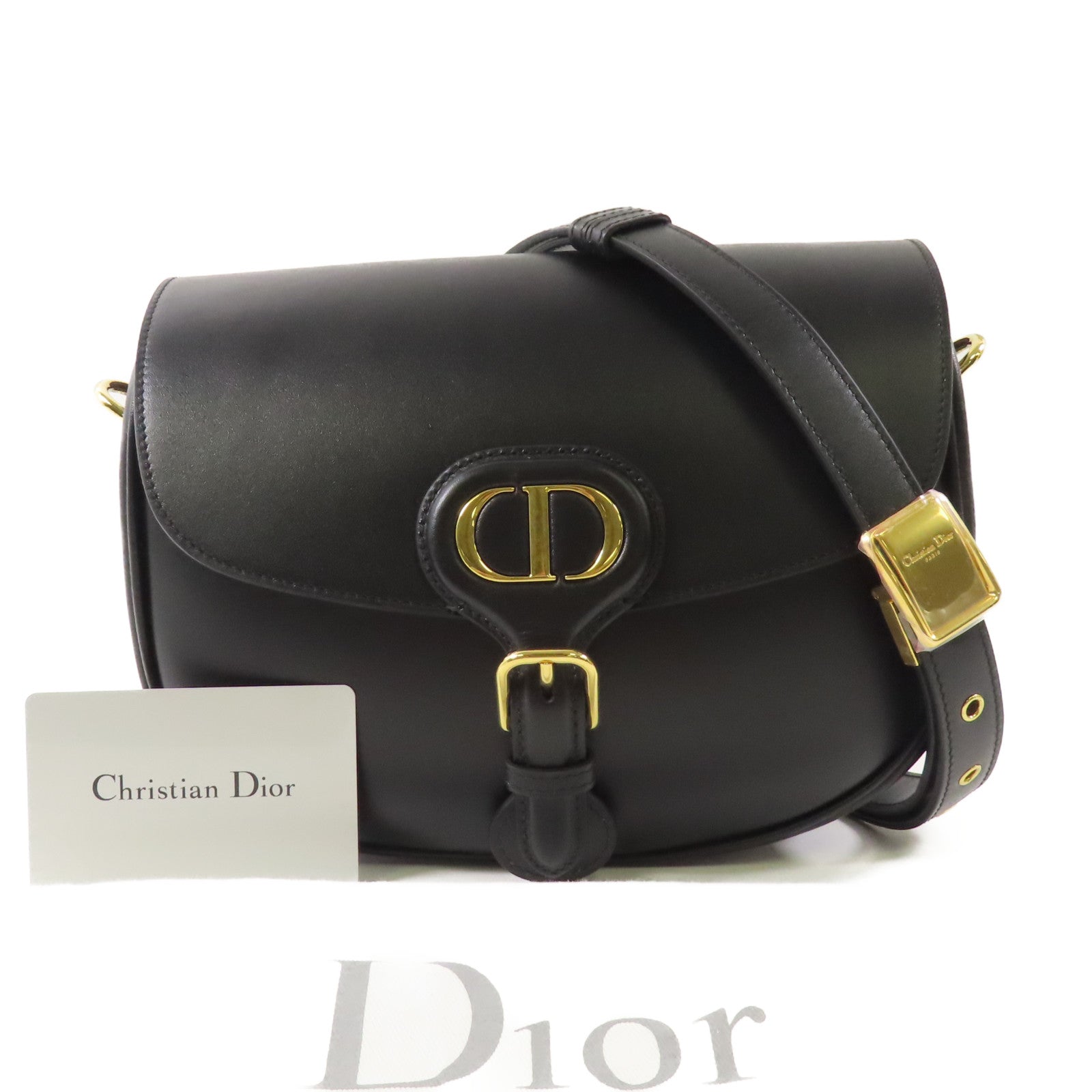 Dior 牛皮皮革Bobby金扣肩背袋