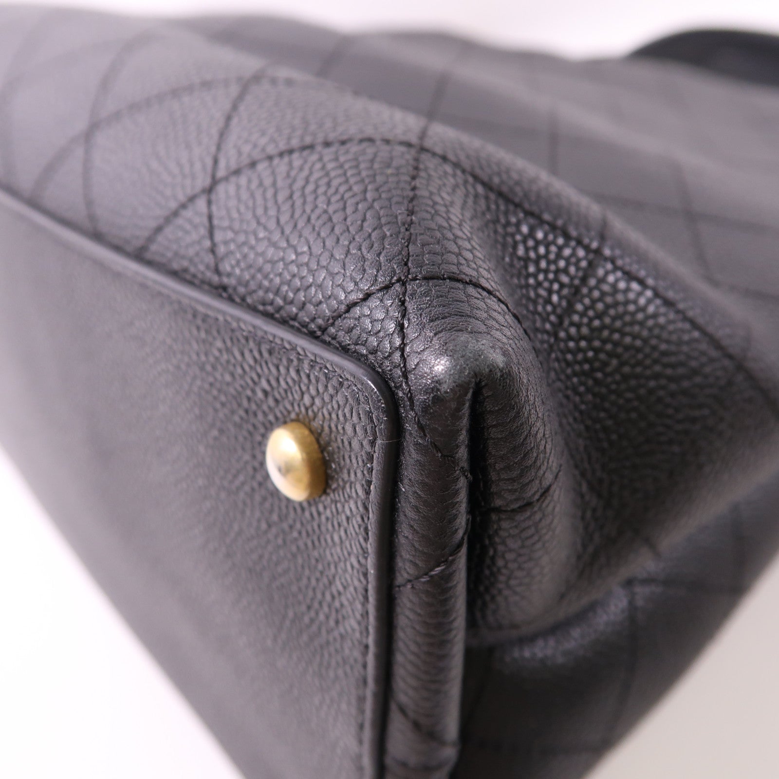 CHANEL 牛皮皮革Chain Shoulder金扣手挽肩背兩用袋